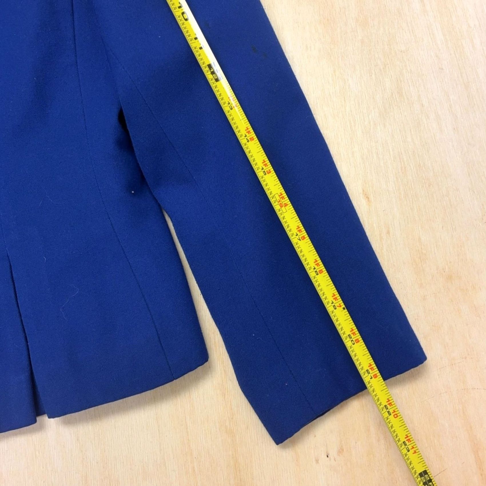 Kasper Vintage Kasper A.S.L. Blazer Jacket Womens 10P Blue Double Breasted Lined Career Size L / US 10 / IT 46 - 6 Thumbnail