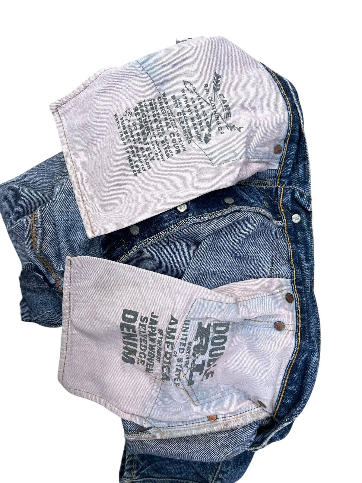 Ralph Lauren Vintage RRL Hidden Rivets Dirty Mud Denim Selvedge Jeans Size US 36 / EU 52 - 21 Thumbnail
