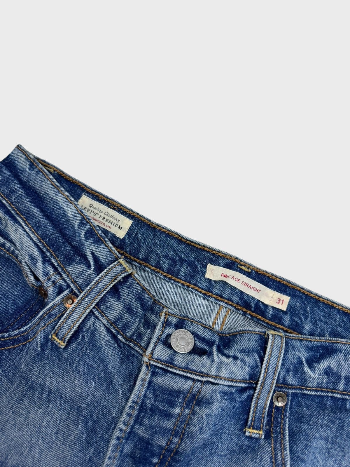 Levi's × Levi's Vintage Clothing Levi's 501 Ribcage Butterfly Button Reconstructed Jeans Size US 30 / EU 46 - 9 Thumbnail
