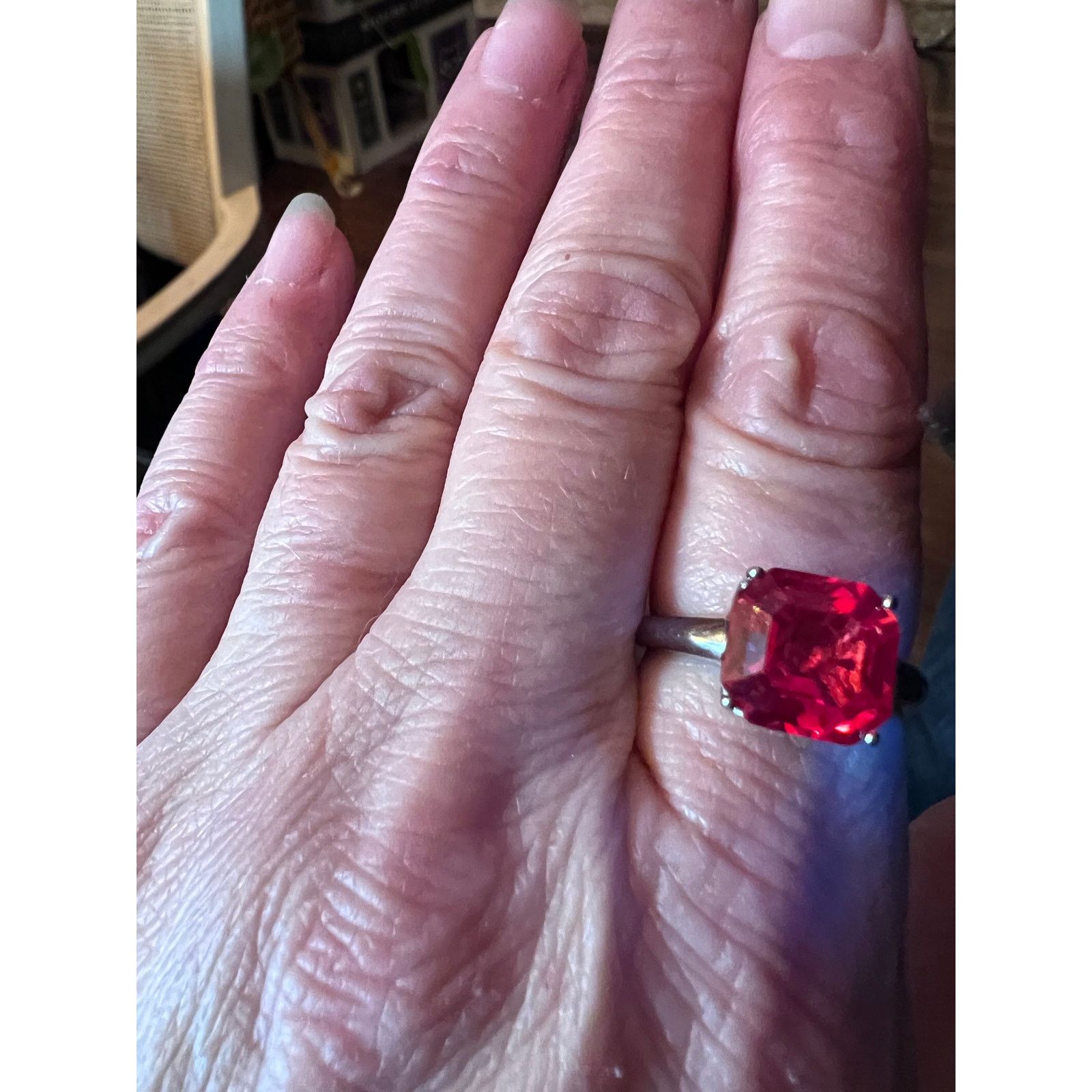 Other Lab padparadscha sapphire 925 solitaire ring size 9 Size ONE SIZE - 11 Thumbnail