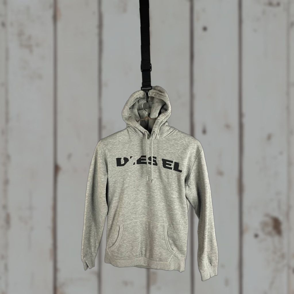 Diesel Diesel Hoodie Mens Size S Gray Cotton Long Sleeve Drawstring Kangaroo-Pocket Hooded Pullover Size US S / EU 44-46 / 1 - 1 Thumbnail