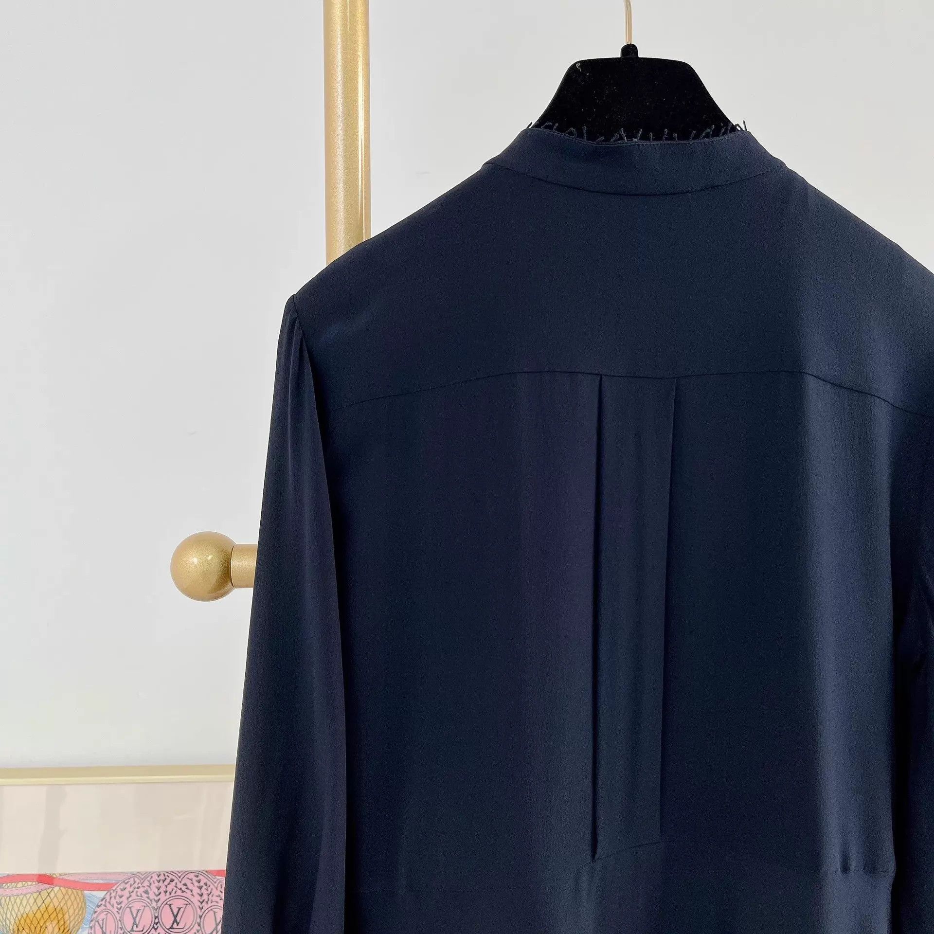 Chloe Chloe Women's Navy Silk Dress 34 Pre-Owned Size XXS / US 00 / IT 34 - 5 Thumbnail