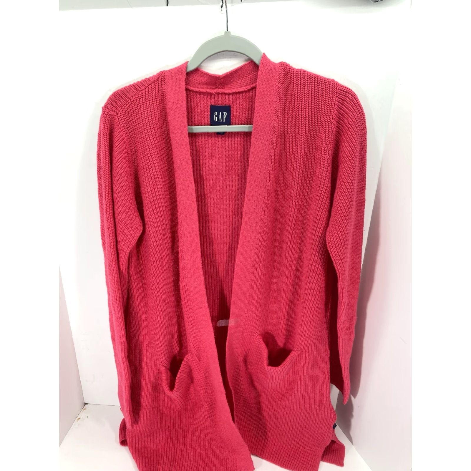 Gap Gap Cardigan Women Long Sleeve Open Knit Pink Raspberry Pockets M NWT sweater Size M / US 6-8 / IT 42-44 - 2 Thumbnail