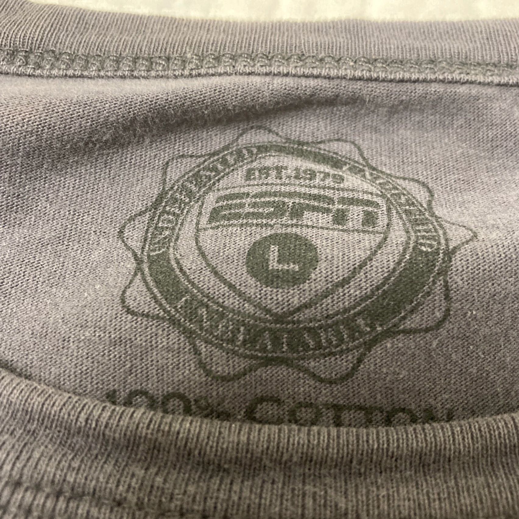 Vintage ESPN T-Shirt Long Sleeve Men L Dark Gray Vintage Sports Shirt Size US L / EU 52-54 / 3 - 3 Thumbnail