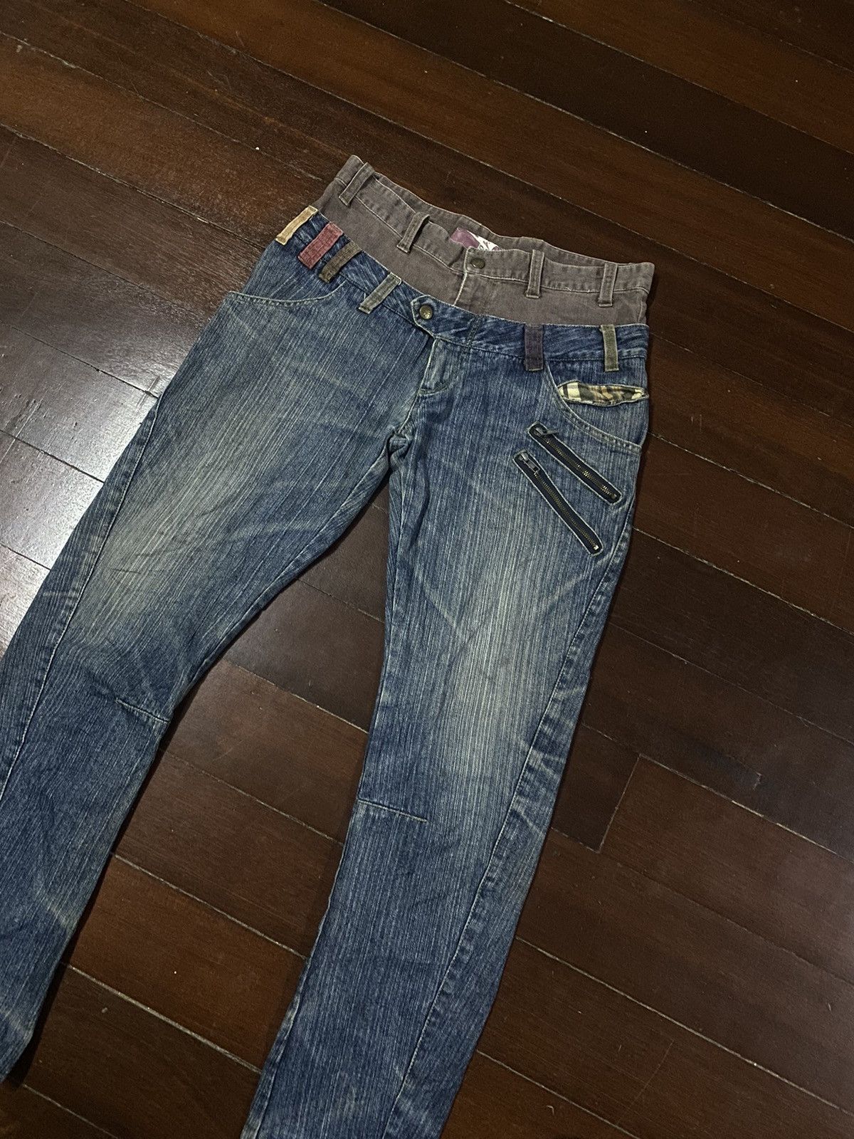 If Six Was Nine × Japanese Brand × Jean Double Waist ZIPPER Pocket Vintage Japan Denim Jeans Size US 35 - 5 Thumbnail