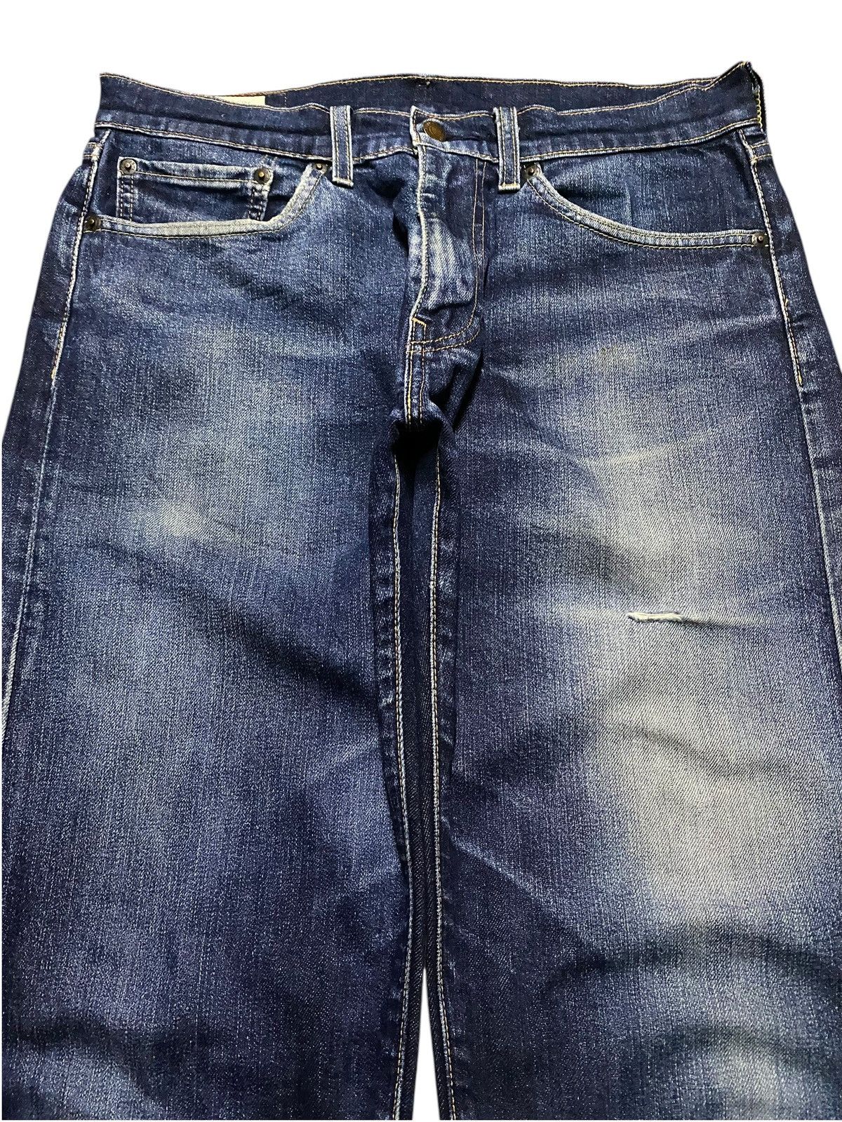 Levi's Levis Vietnam Big E Blue Faded Wash Distressed Loose Jeans Size US 33 - 3 Thumbnail