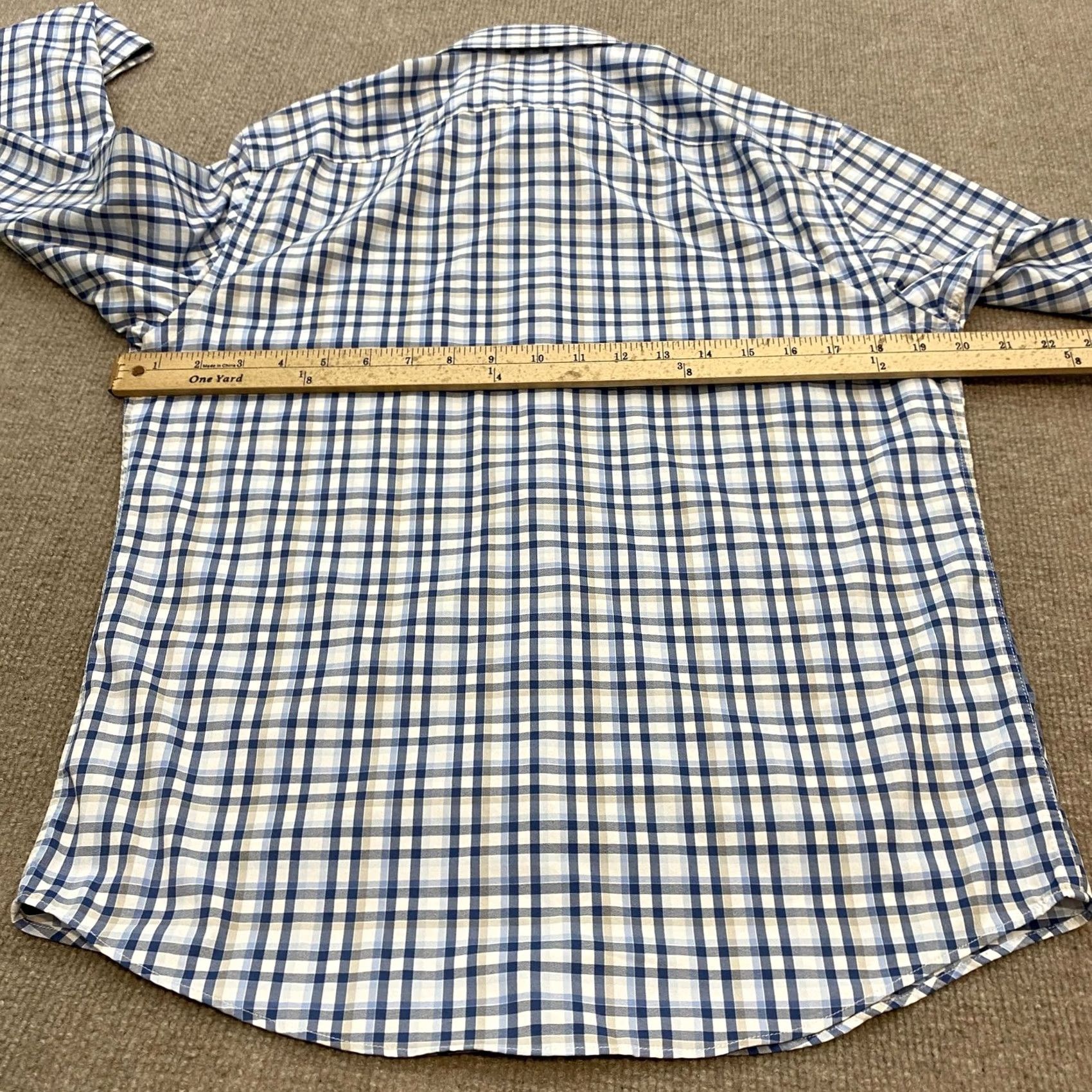 UNTUCKit UNTUCKit Shirt Mens Small Blue Check Sardinia Slim Fit Long Sleeve Perfomance Size US S / EU 44-46 / 1 - 6 Thumbnail
