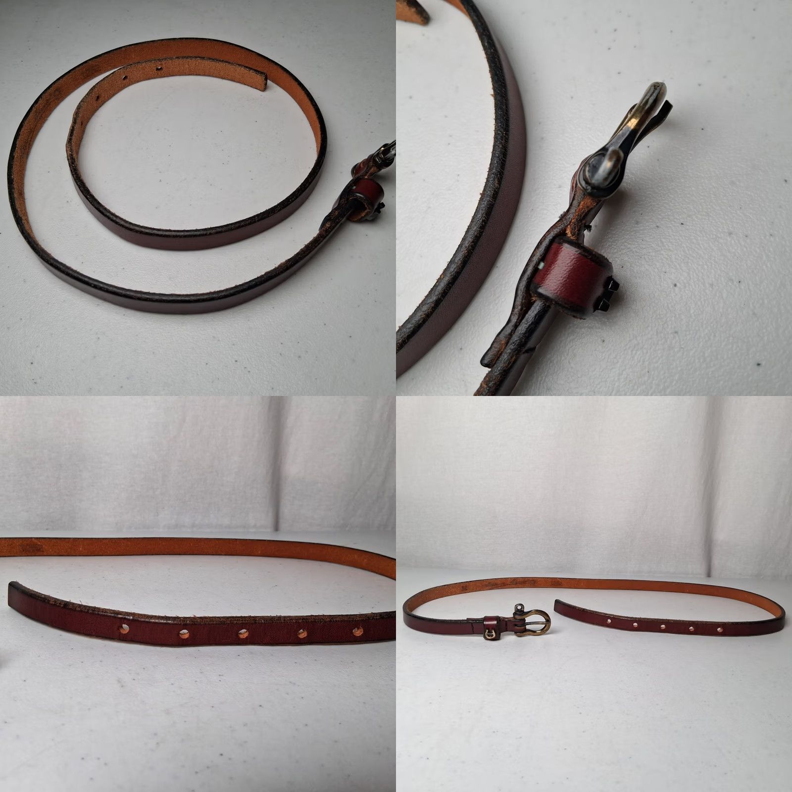 Etienne Aigner VINTAGE Etienne Aigner Belt Women 32 Leather Brass Buckle 1/2" Brown Adjustable Horsehoe Buckle Size ONE SIZE - 11 Thumbnail