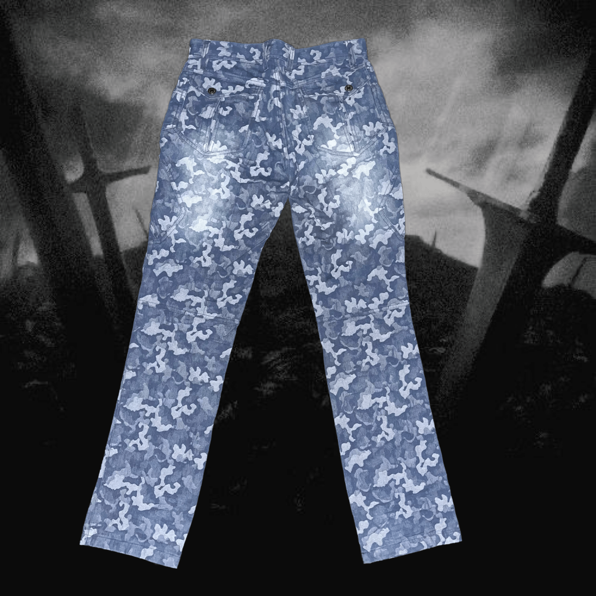 In The Attic in the attic Blue Camo Denim Jeans Size US 31 - 3 Thumbnail