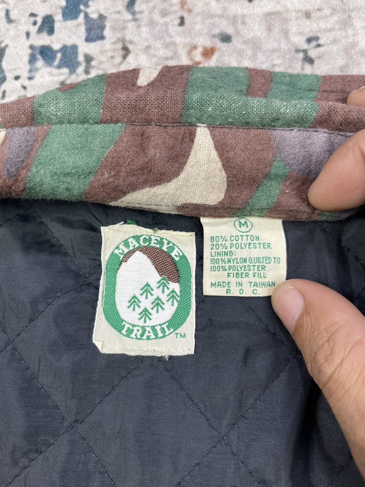 Vintage Vtg 80s Mac Eye Trails Camouflage Padded Overshirt Jacket Size US M / EU 48-50 / 2 - 14 Thumbnail