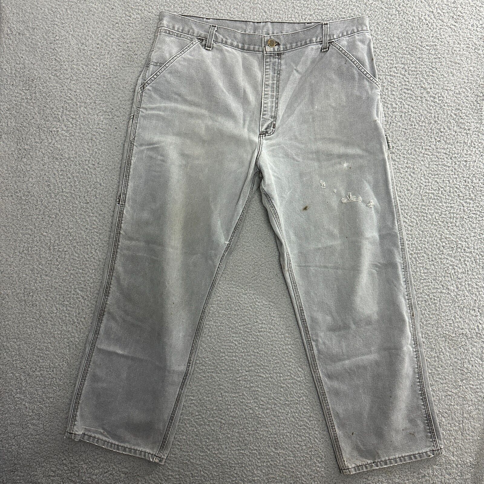 Carhartt Vintage Carhartt Dungaree Jeans Distressed Grey Denim Size US 36 / EU 52 - 2 Thumbnail