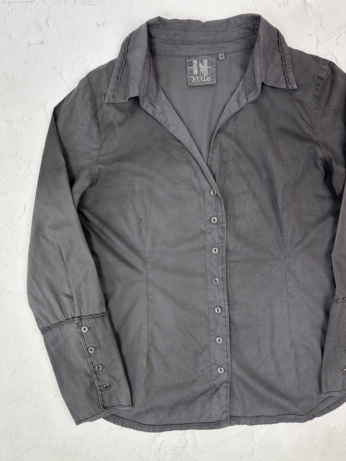 If Six Was Nine Vintage Grey V-neck Shirt Size M / US 6-8 / IT 42-44 - 2 Thumbnail
