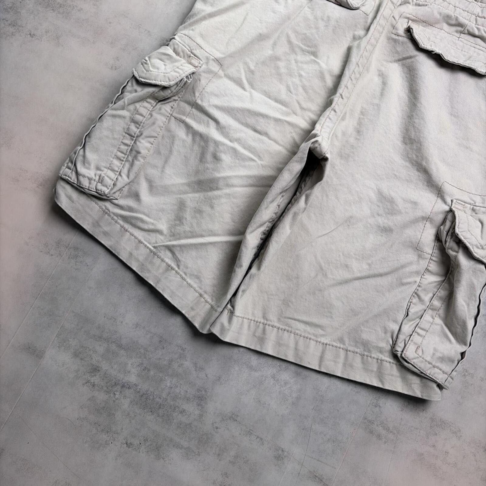 Aeropostale Y2K Beige Aeropostale Grunge Baggy Cargo Skater Shorts Size US 34 / EU 50 - 4 Thumbnail