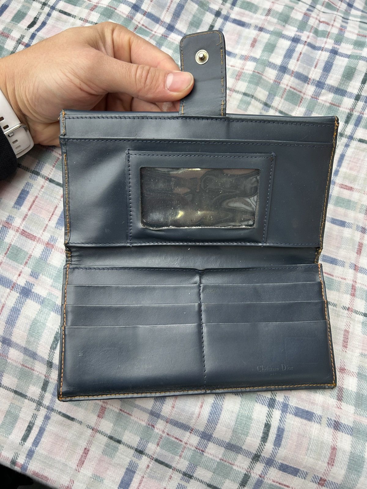 Christian Dior Monsieur Christian Dior Blue Monogram Canvas Flap Wallet Size ONE SIZE - 4 Thumbnail
