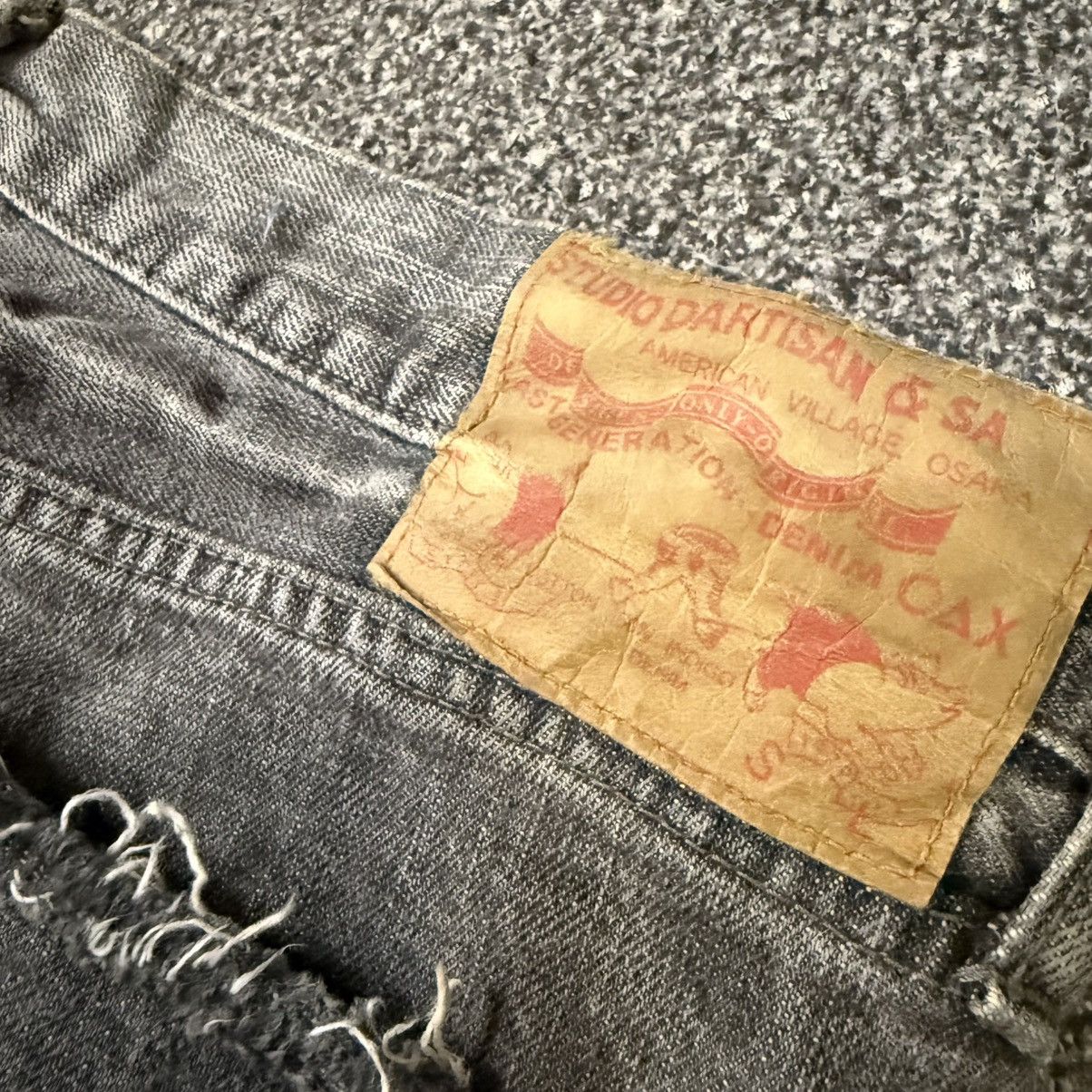 Studio D'Artisan Vintage Crazy Distressed Ripped Osaka Faded Indigo Denim Size US 33 - 8 Thumbnail