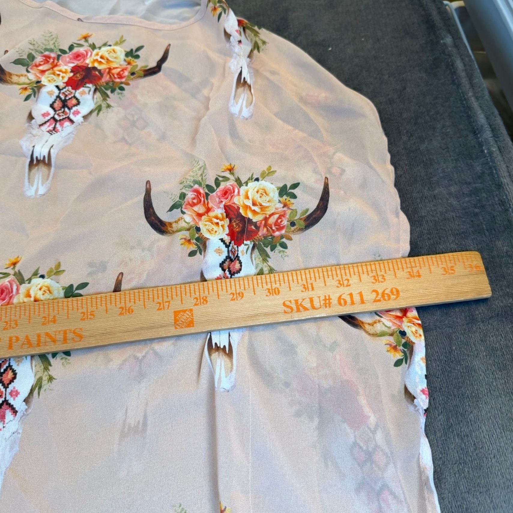 Show Me Your MuMu Show Me Your MuMu Blouse Shirt Women M Blush Floral Steer Skull Cold Shoulder Kaftan Top Size M / US 6-8 / IT 42-44 - 5 Thumbnail