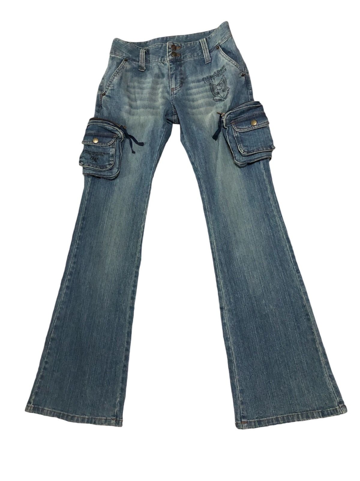If Six Was Nine × Japanese Brand × Le Grande Bleu (L.G.B.) Flare Cargo Denim Pants Size 27" / US 4 / IT 40 - 1 Thumbnail