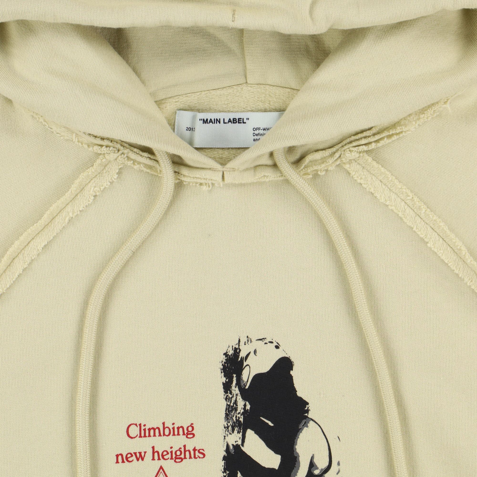 Off-White Beige Vertical Climb Arrows Logo Oversized Raglan Hoodie Size US M / EU 48-50 / 2 - 4 Thumbnail