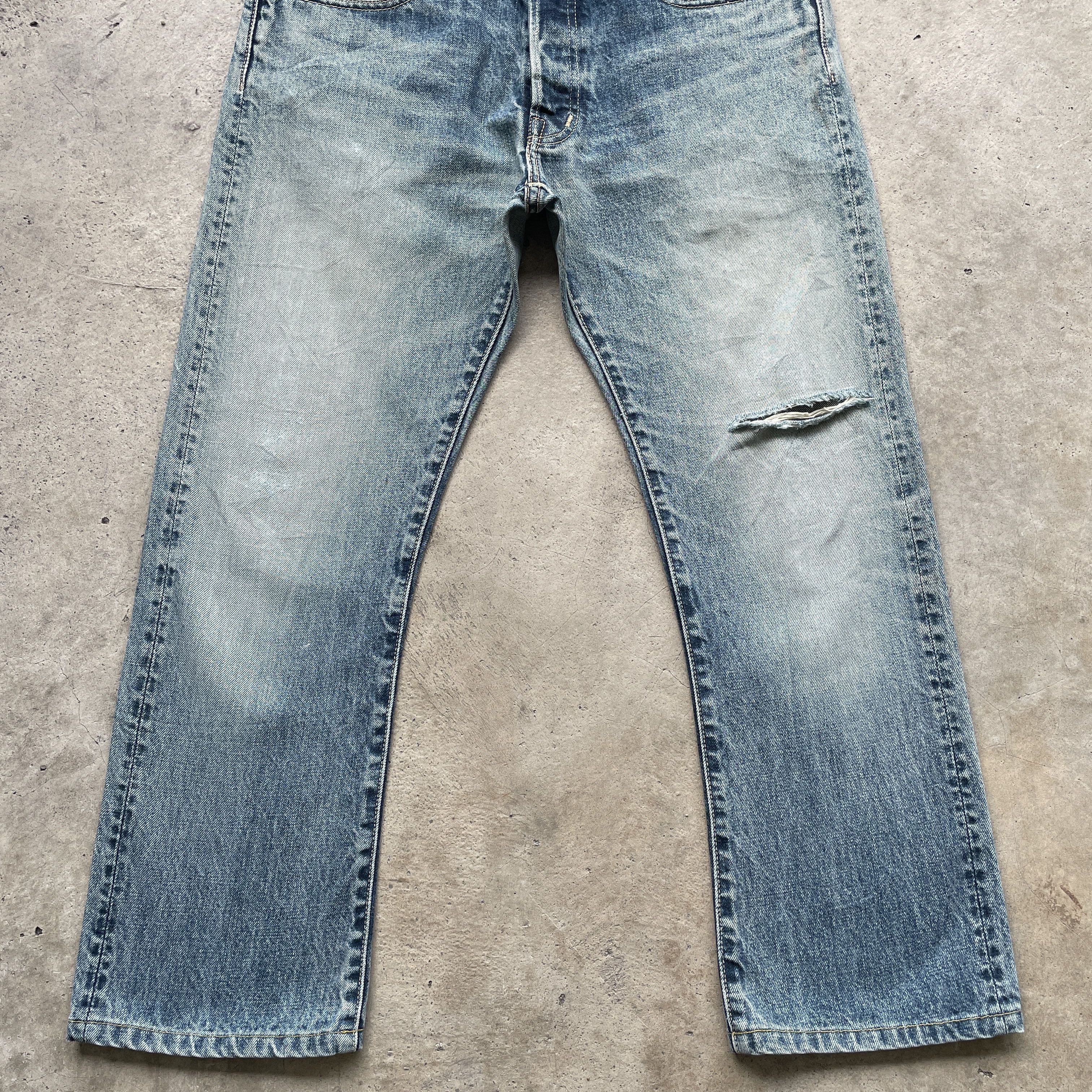 Japanese Brand × Jean Vintage Distressed Beams Japan Jeans Faded Denim Pants Size US 32 / EU 48 - 4 Thumbnail