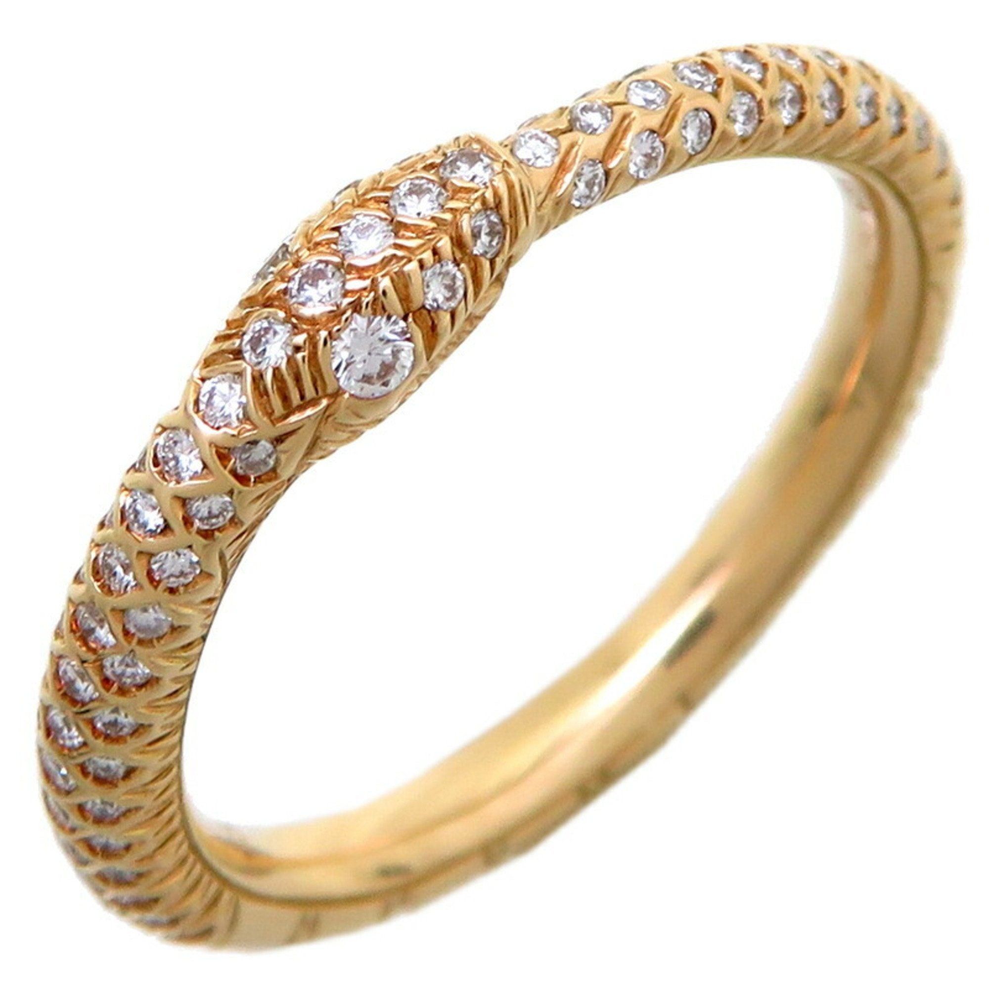 image of Gucci 750Yg Ouroboros Diamond Women's Ring 750 Yellow Gold No. 11.5