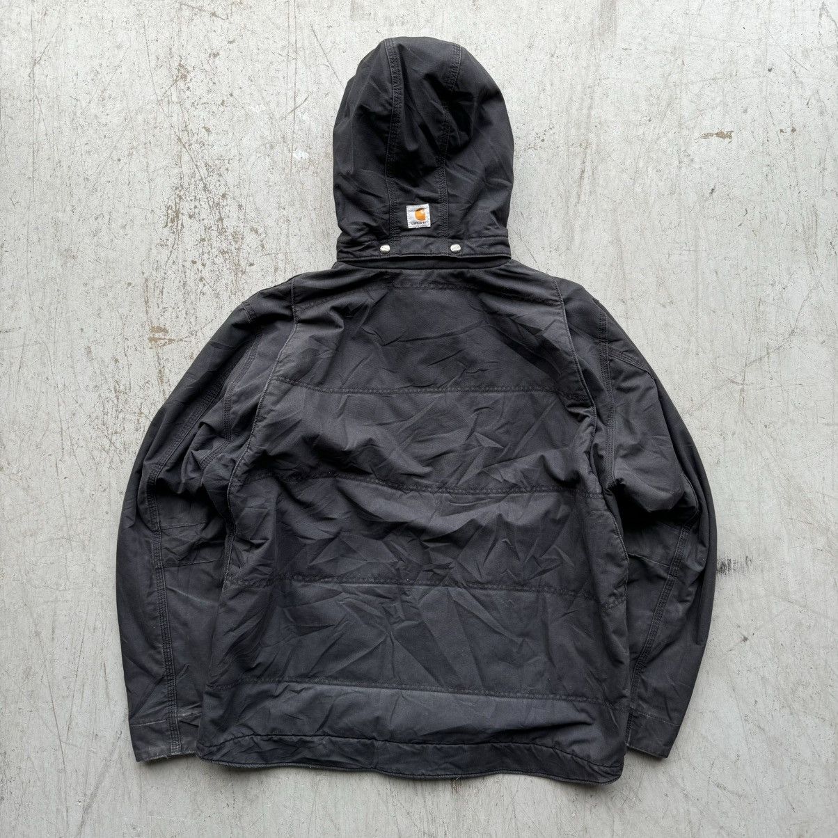 Carhartt × Vintage Vintage Carhartt Black Faded Distressed Jacket Hooded Size US XL / EU 56 / 4 - 5 Thumbnail