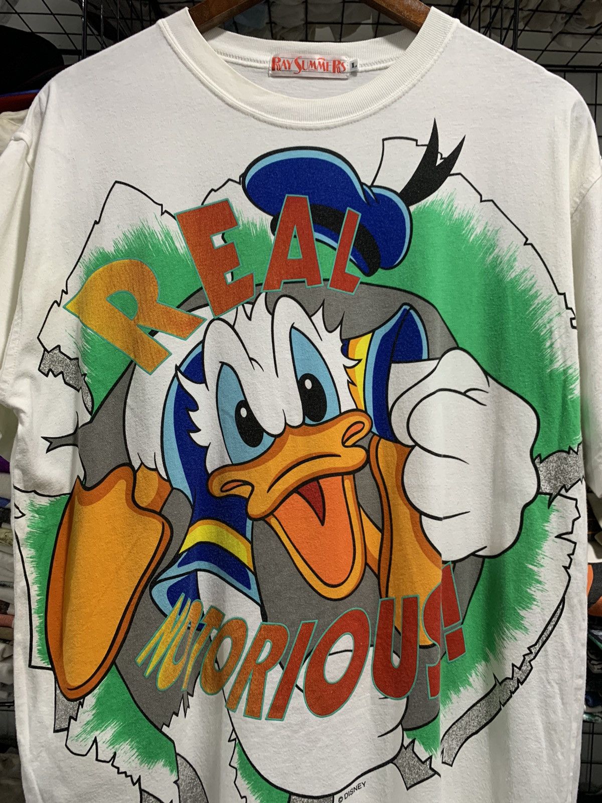 Cartoon Network × Vintage Vintage Donald Duck Overprint Tshirt Size US L / EU 52-54 / 3 - 3 Thumbnail