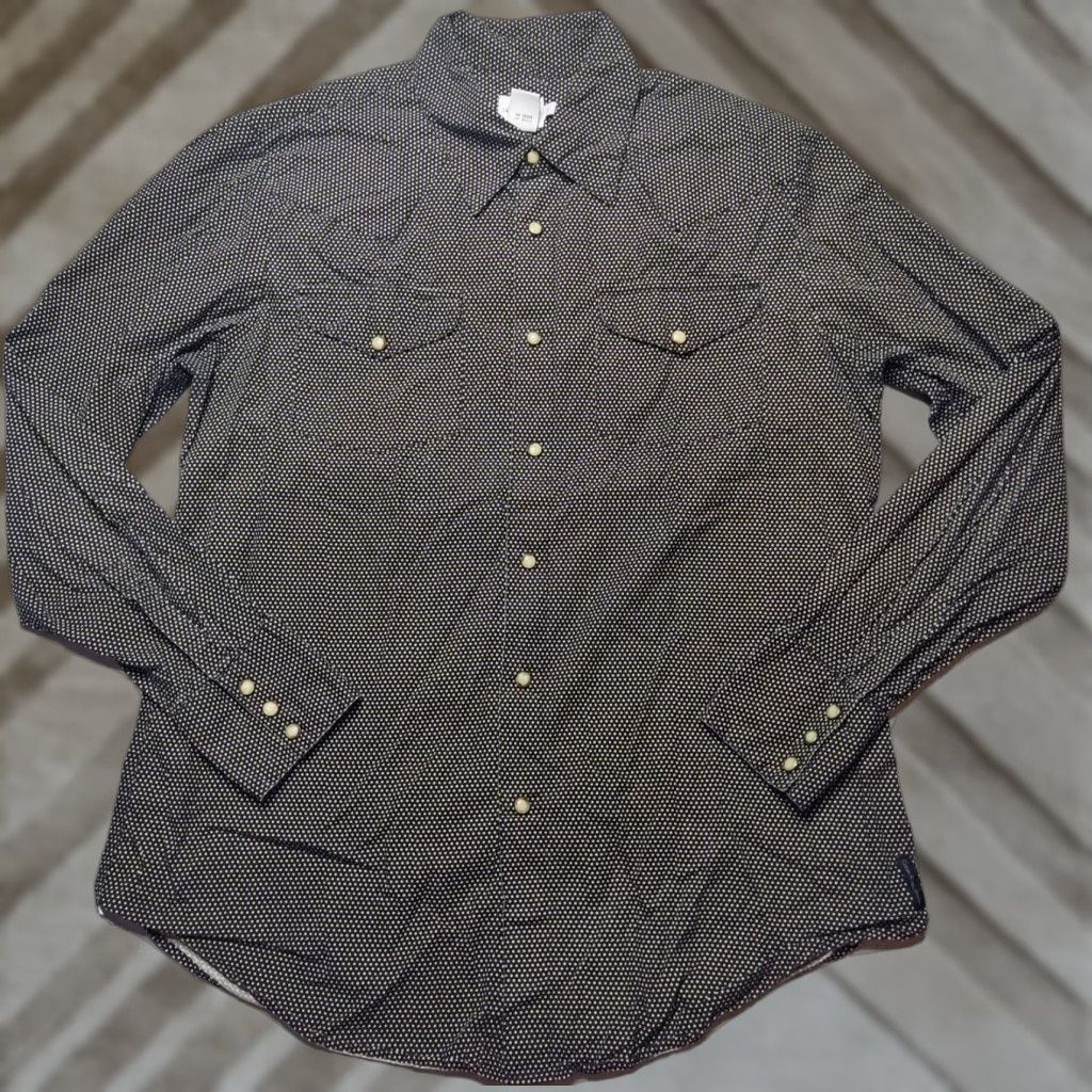 Calvin Klein CALVIN KLEIN Men Medium Star-Dotted Pearl Snap Black Long Sleeve Button-Up Western Shirt Size US M / EU 48-50 / 2 - 1 Thumbnail
