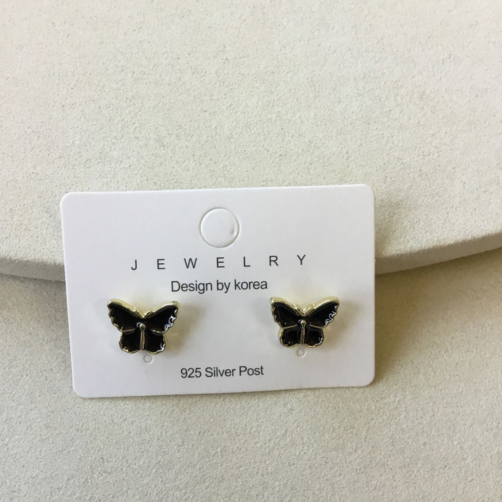 Other Gold & Black Butterfly Shaped Stud Earrings Size ONE SIZE - 1 Thumbnail