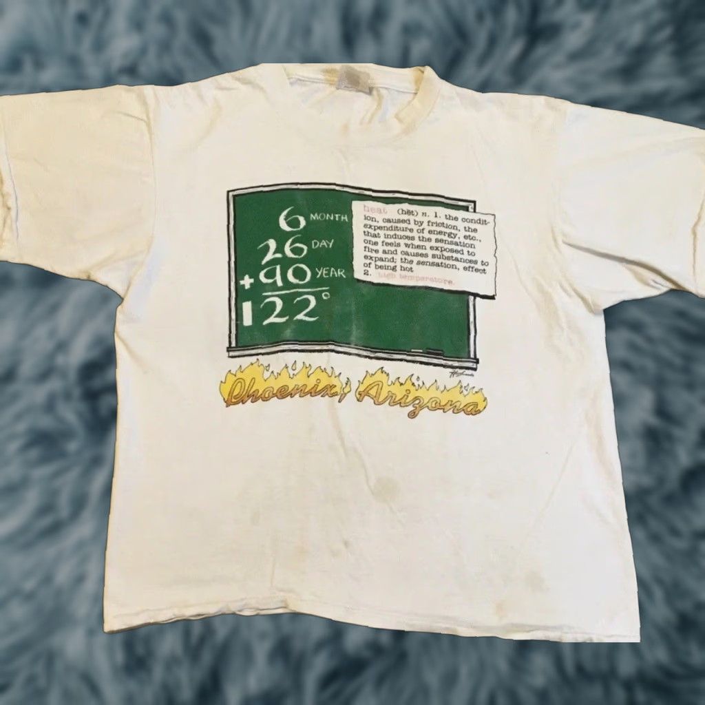Vintage VINTAGE Single Stitch Shirt Mens S White 90s Phoenix Arizona Hottest Day Faded Distress Boxy Funny Grunge 80s Size US S / EU 44-46 / 1 - 1 Thumbnail