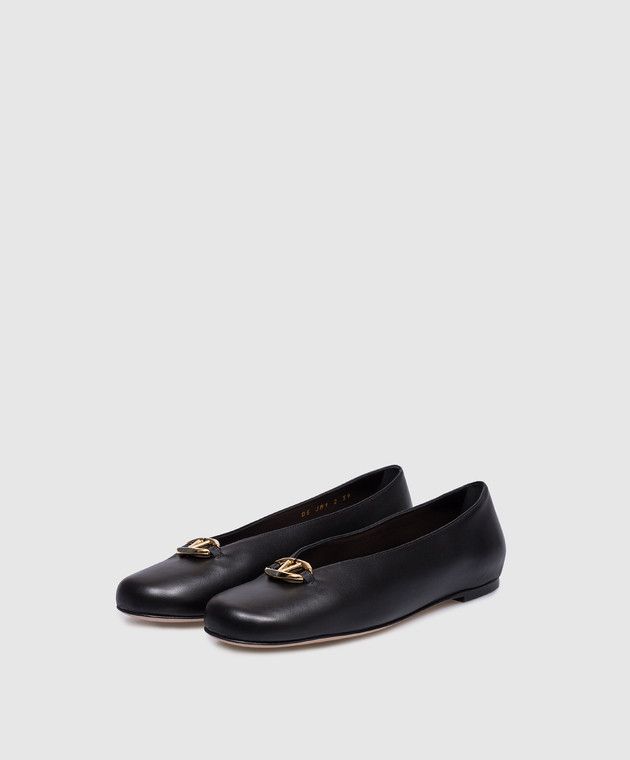 Valentino o1s22i1n0924 Vlogo Ballet Flats in Black Size US 10 / IT 40 - 2 Thumbnail