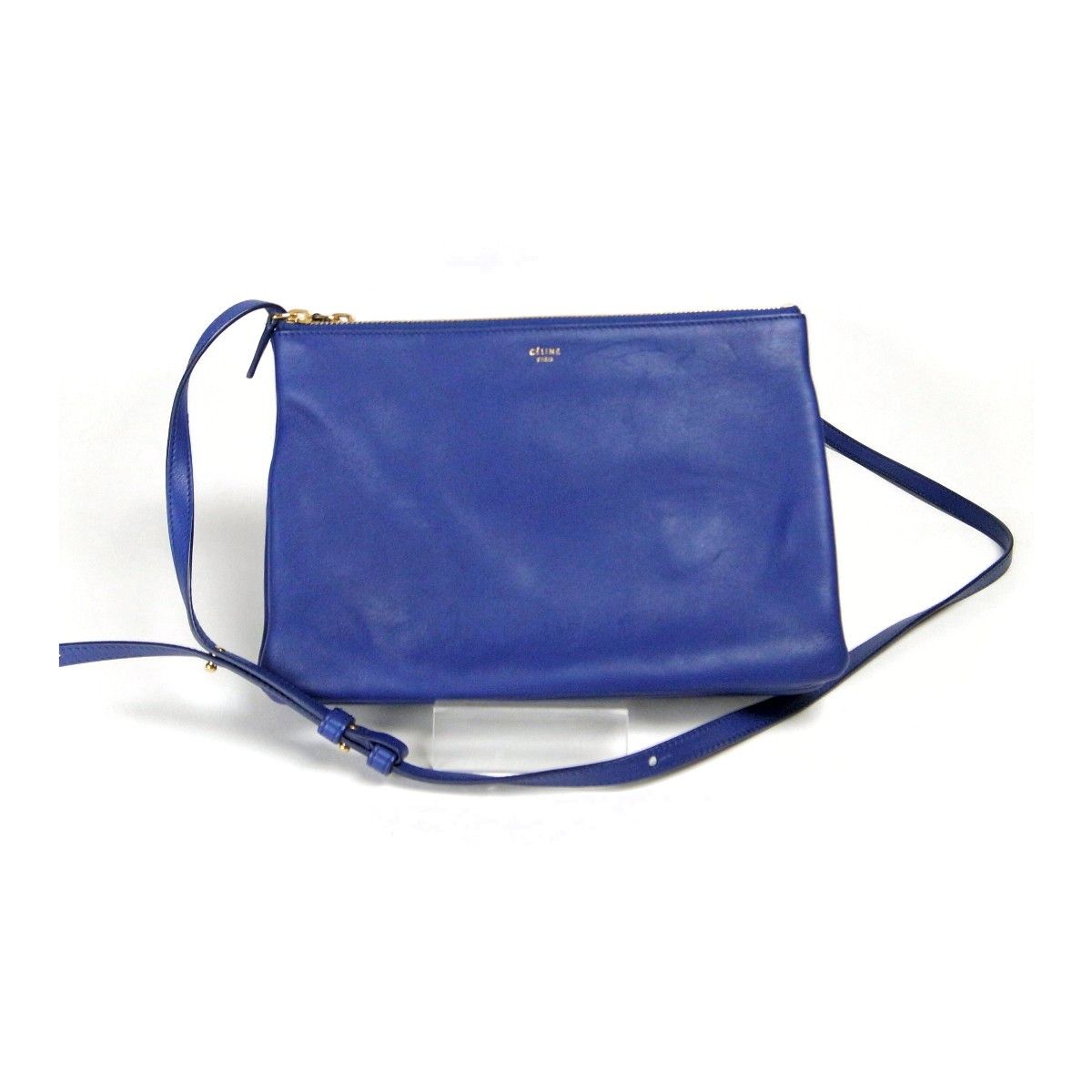 Celine Celine Trio Leather Shoulder Bag Leather Shoulder Bag in Purple, Women's