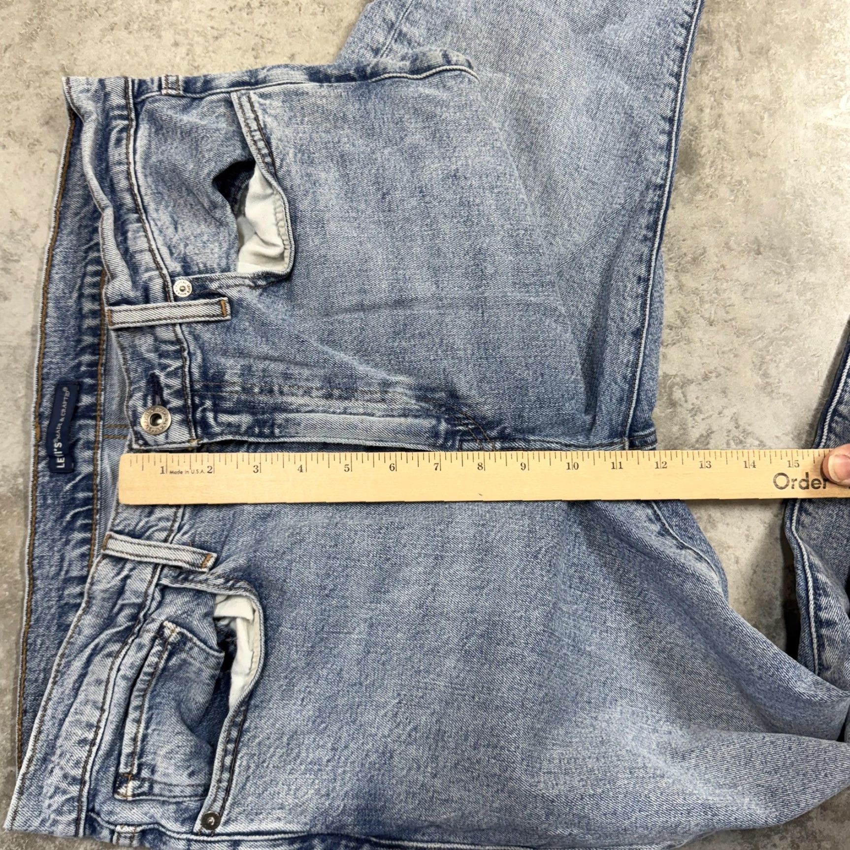 Levi's VINTAGE Levi's 510 Jeans Mens 33x34 Light Wash Blue Skinny Made & Crafted Denim Zip Fly Levi's 510 Mens Jeans Blue Light Skinny 90s Mens Size US 33 - 7 Thumbnail