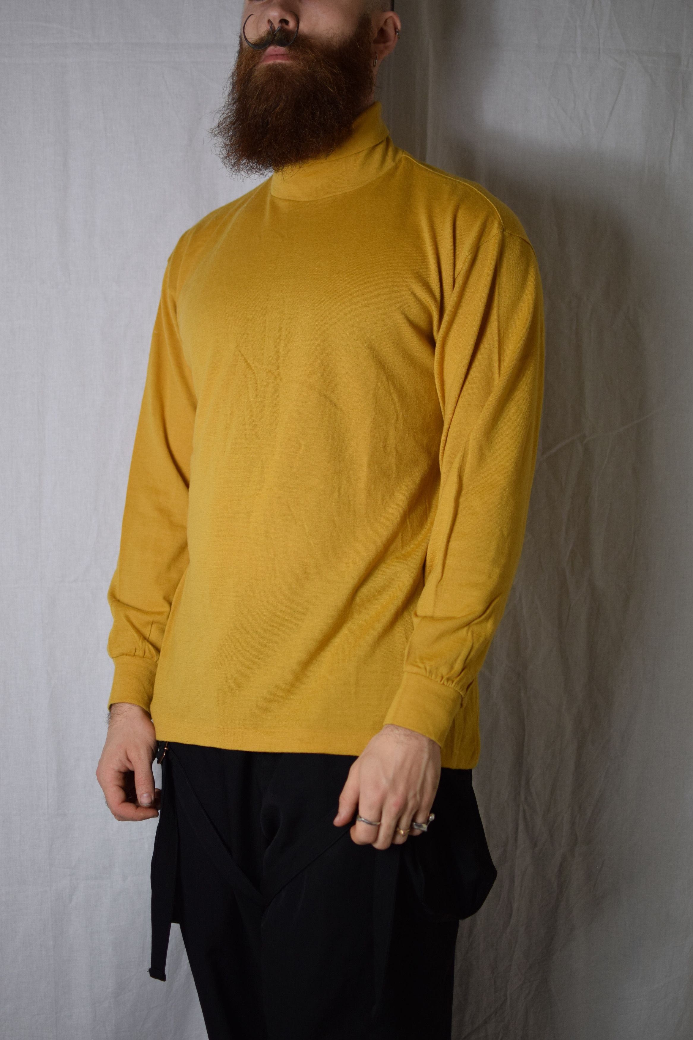 image of Yohji Yamamoto x YS For Men Y's For Men Yellow Turtleneck - Ms-T05-122 (Size Large)