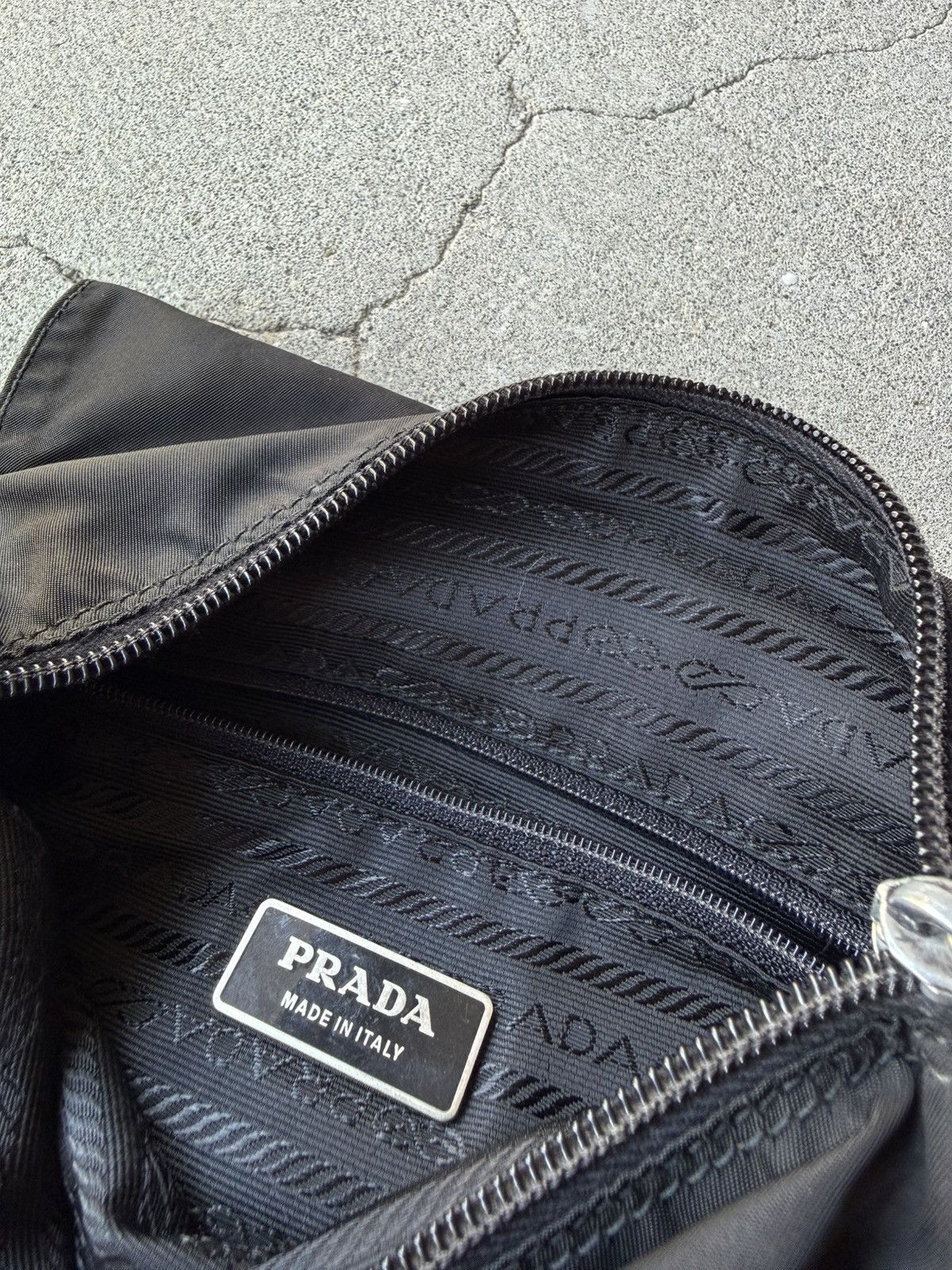 2000s PRADA Archive Black Nylon Flap Shoulder Bag