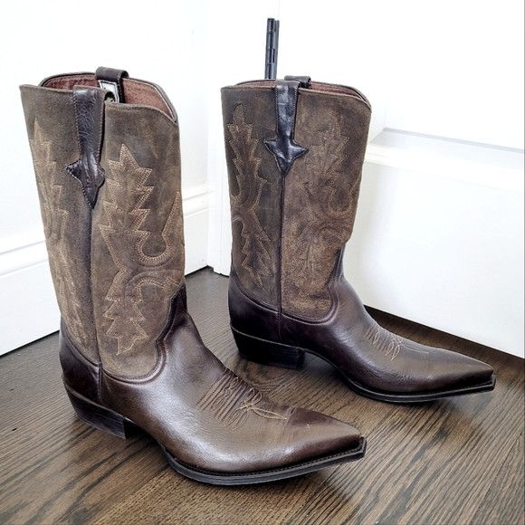 Genuine Leather Zodiac Leather/Suede Embroidered Cowboy Boot Classic Size US 10.5 / IT 40.5 - 4 Thumbnail