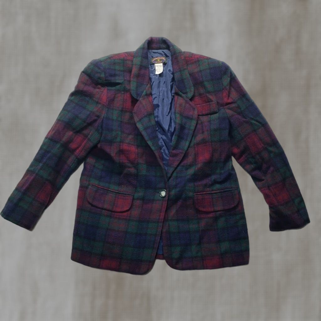 Charter Club VINTAGE Charter Club Blazer Shirt 10 Red Plaid Wool Women's Adult Jacket Blazer 90s Womens Size L / US 10 / IT 46 - 1 Thumbnail