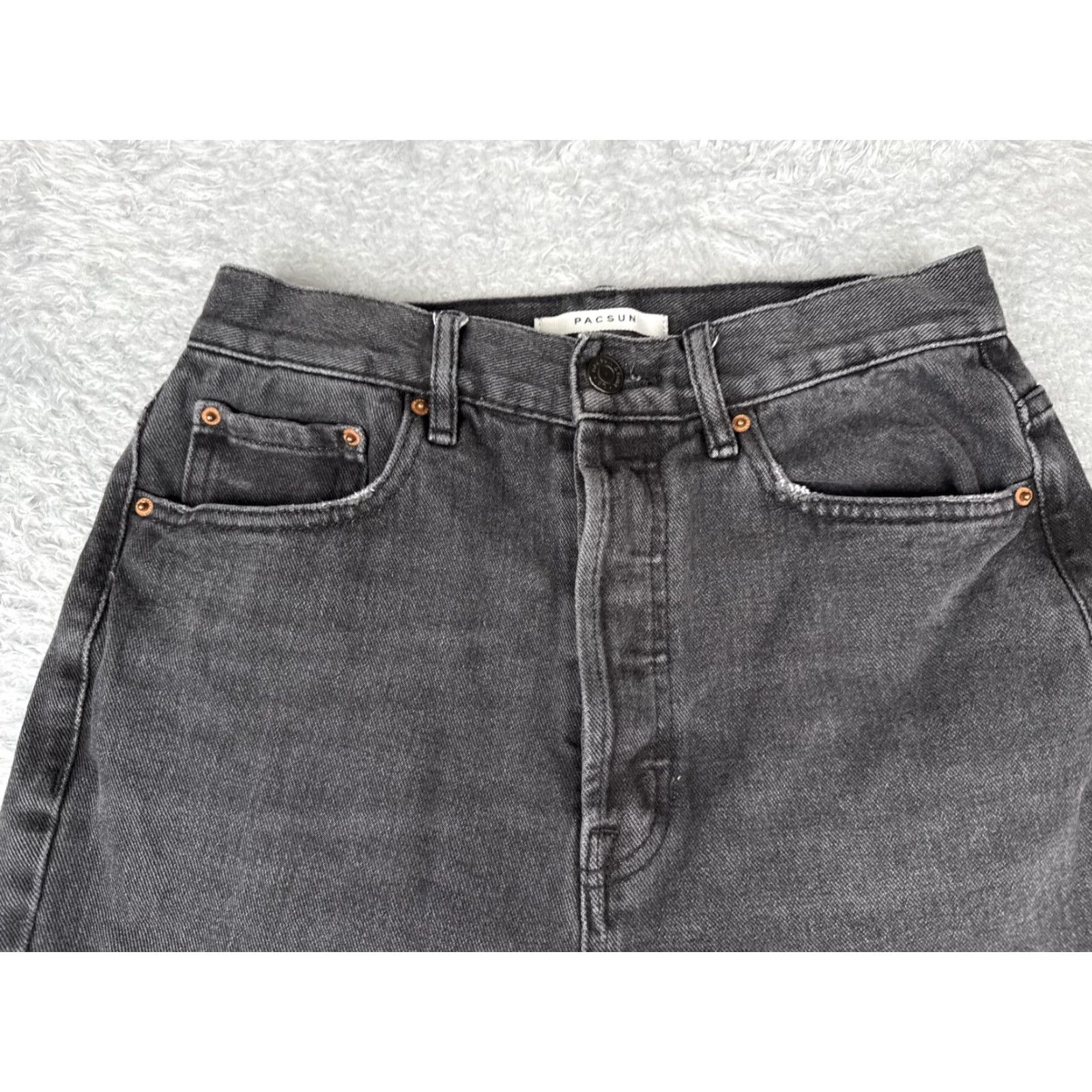 Pacsun VINTAGE PacSun Jeans Womens 2 Black High Rise Mom Tapered Leg Button Fly Denim 25x26 Size 26" / US 2 / IT 38 - 4 Thumbnail