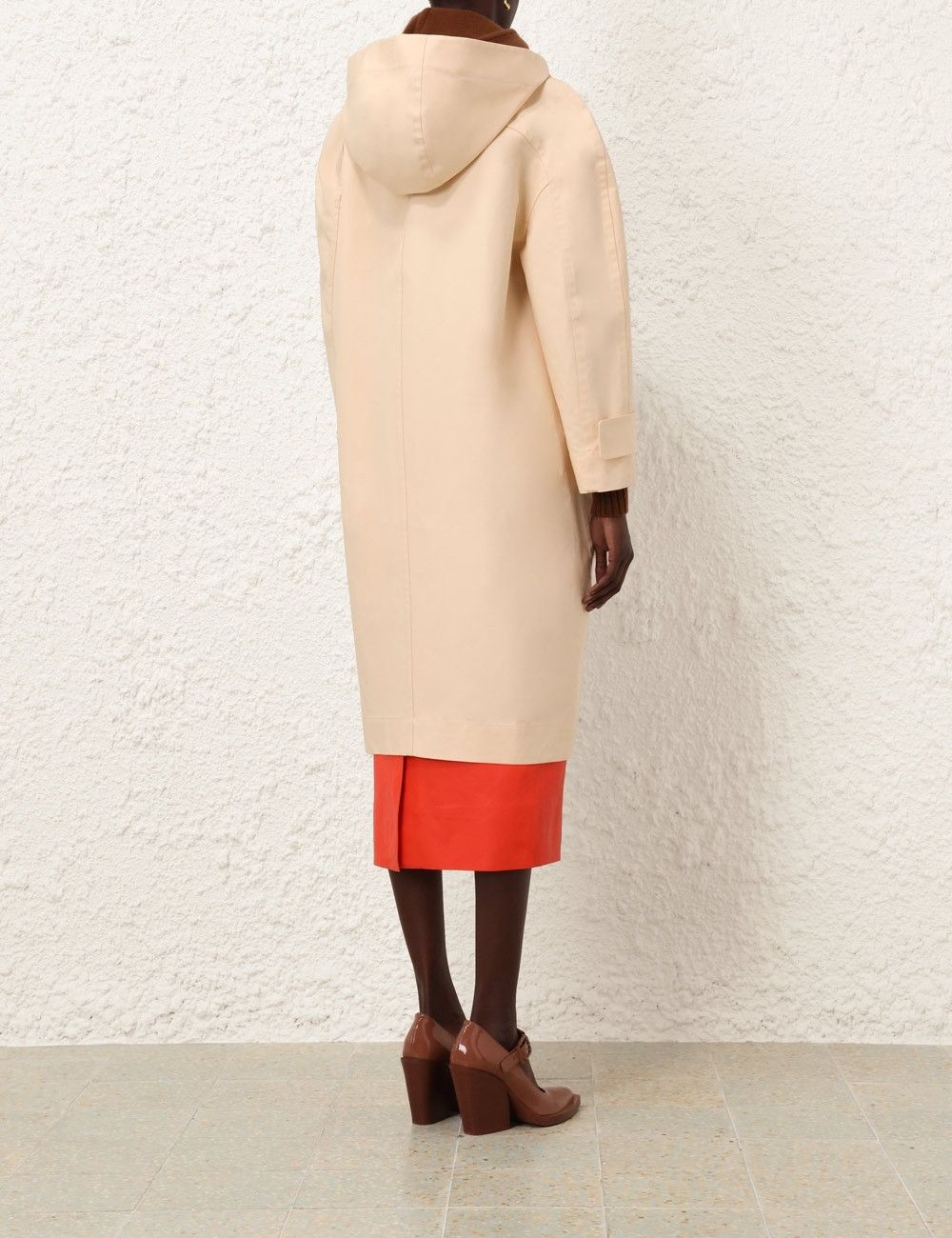 Zimmermann oc11z0525 Tranquillity Poplin Crombie Coat in Beige Size S / US 4 / IT 40 - 4 Thumbnail