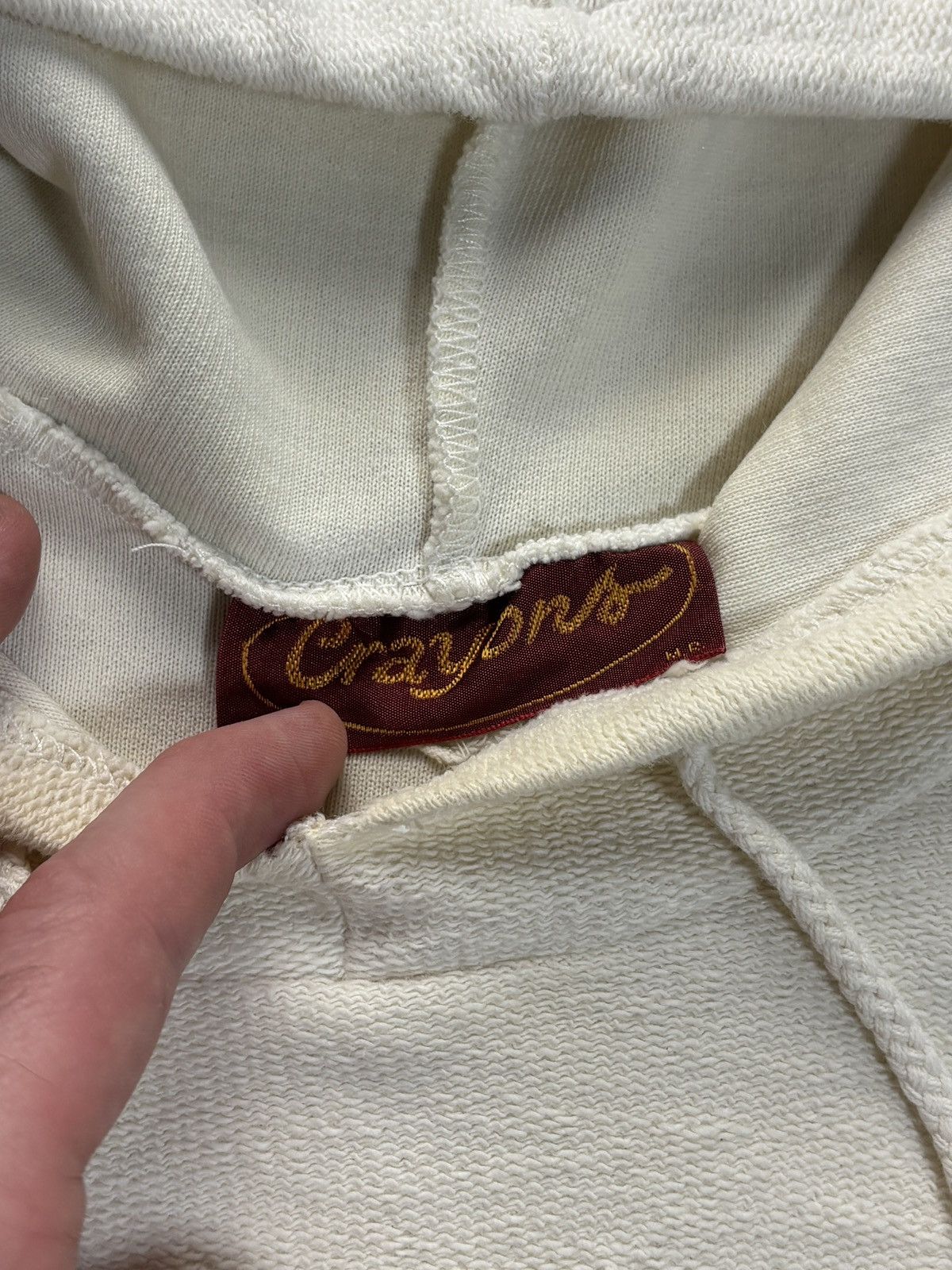 Vintage Vintage Sweatshirt Raglan Hoodie Pullover 70s Crayons Stripe Size US S / EU 44-46 / 1 - 4 Thumbnail