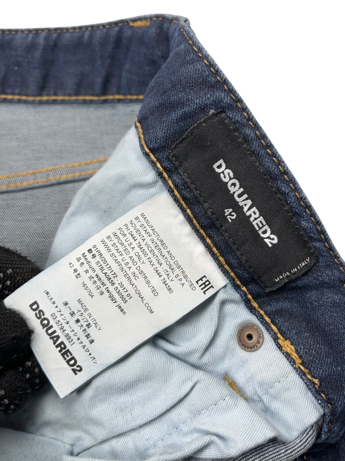 Dsquared2 Dsquared2 Medium Waist Twiggy Jeans Skinny Distressed Size 28" / US 6 / IT 42 - 10 Thumbnail