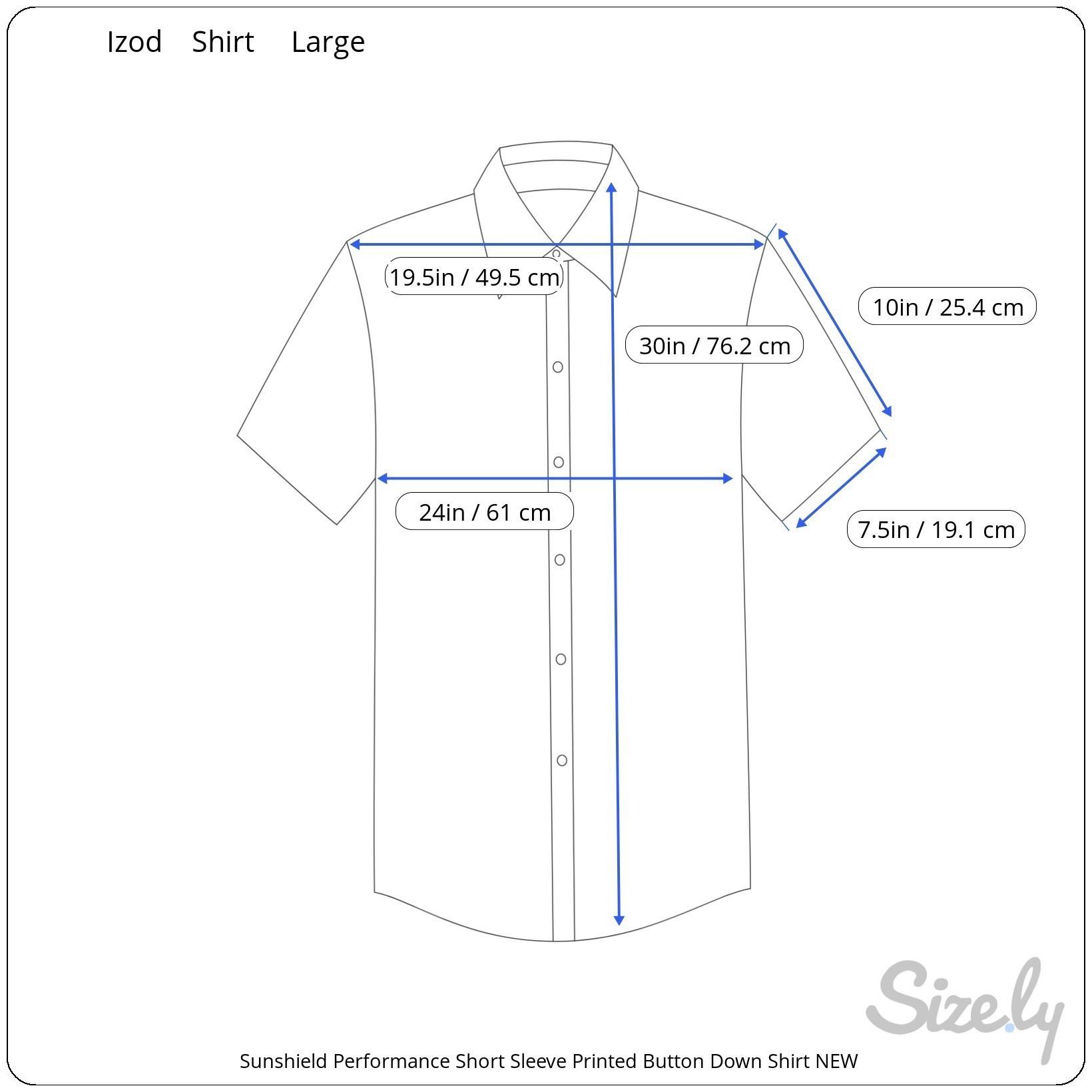 Izod Izod Sunshield Performance Short Sleeve Printed Button Down Size US L / EU 52-54 / 3 - 6 Thumbnail