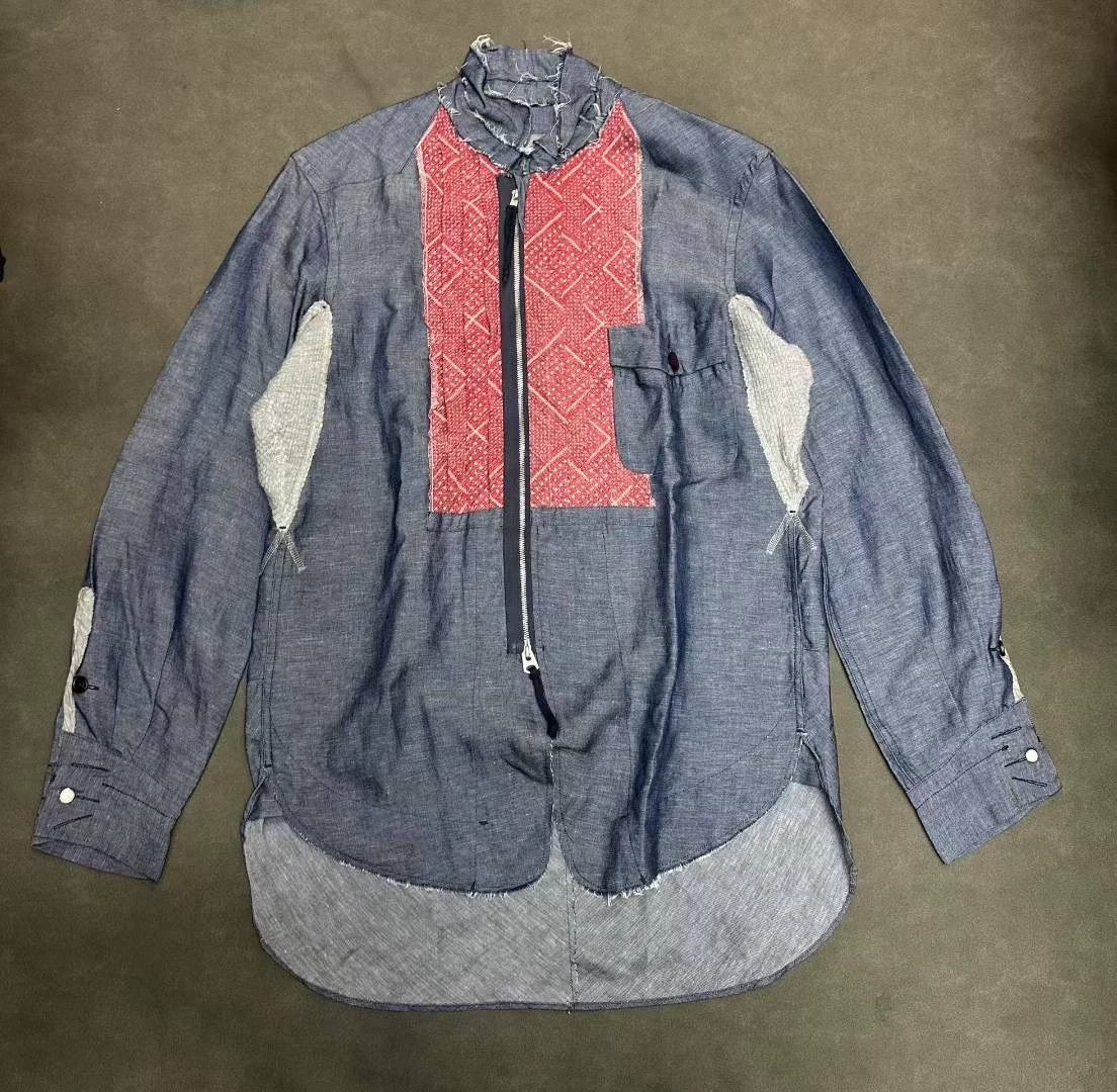 Takahiromiyashita The Soloist. Takahiro Miyashita 11ss Color Blocked Cowboy Shirt S 95 Size US S / EU 44-46 / 1 - 1 Thumbnail