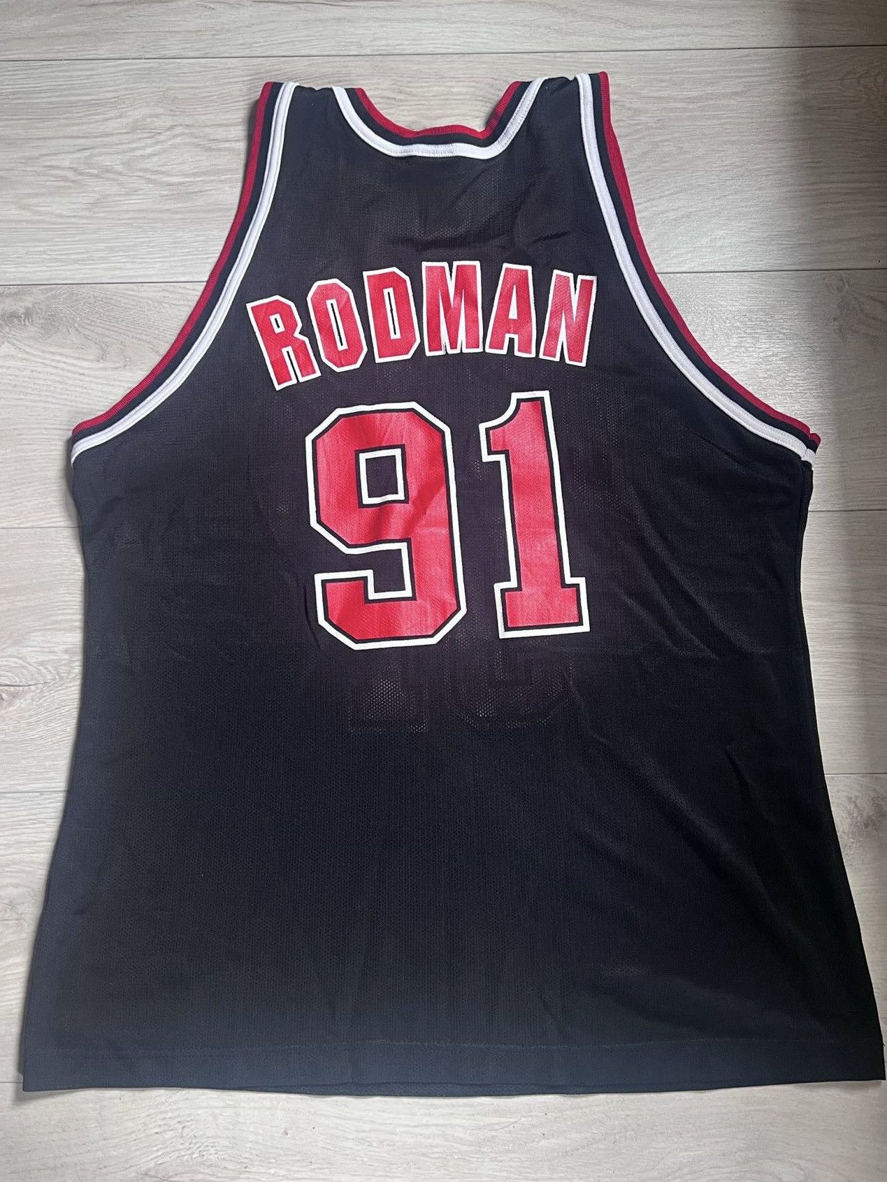 Champion × NBA × Vintage Vintage 90s DENNIS RODMAN Chicago Bulls Champion Jersey 48XL Size US XL / EU 56 / 4 - 5 Thumbnail
