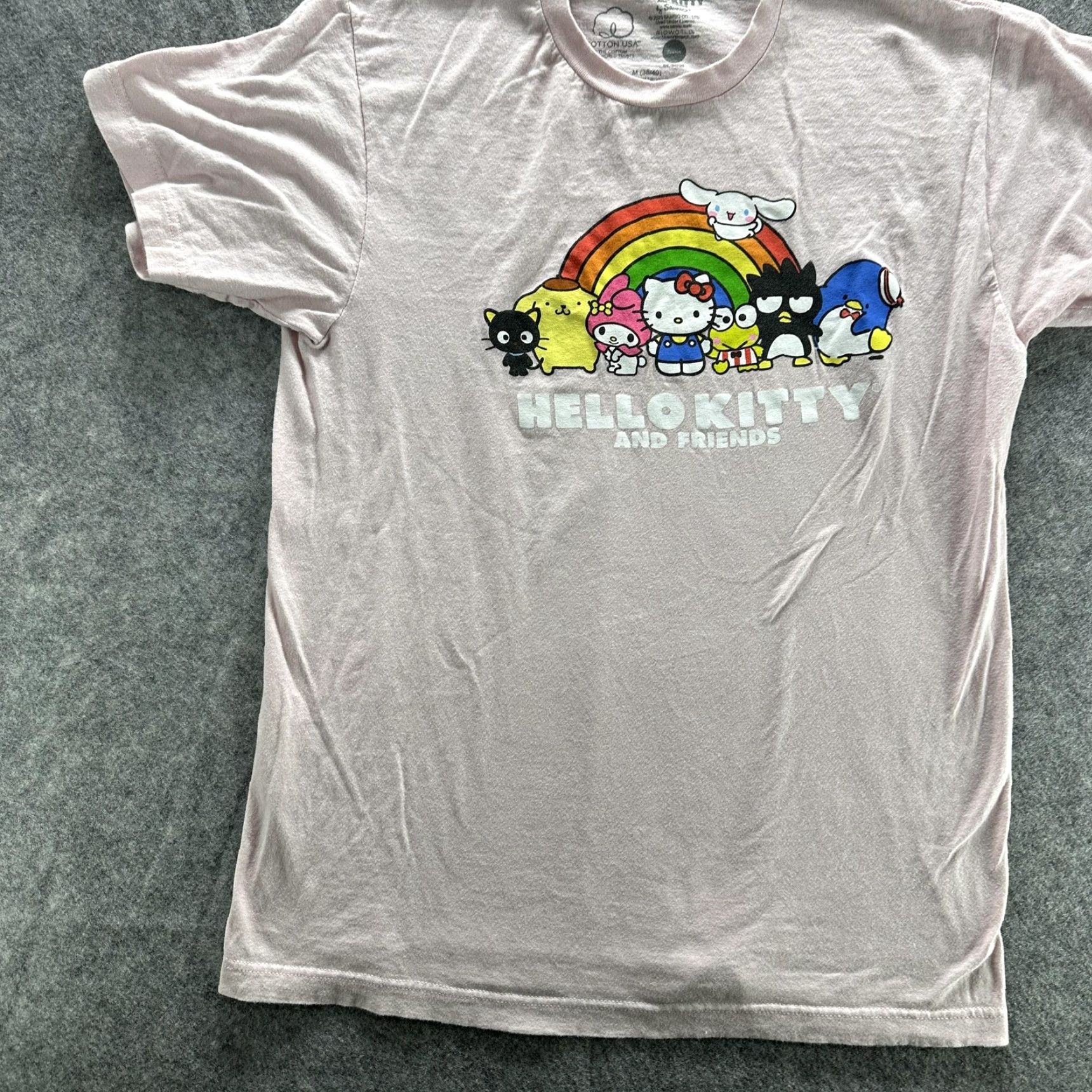 Vintage Hello Kitty And Friends Shirt Mens Medium Pink Rainbow Graphic Sanrio Tee Size US M / EU 48-50 / 2 - 3 Thumbnail