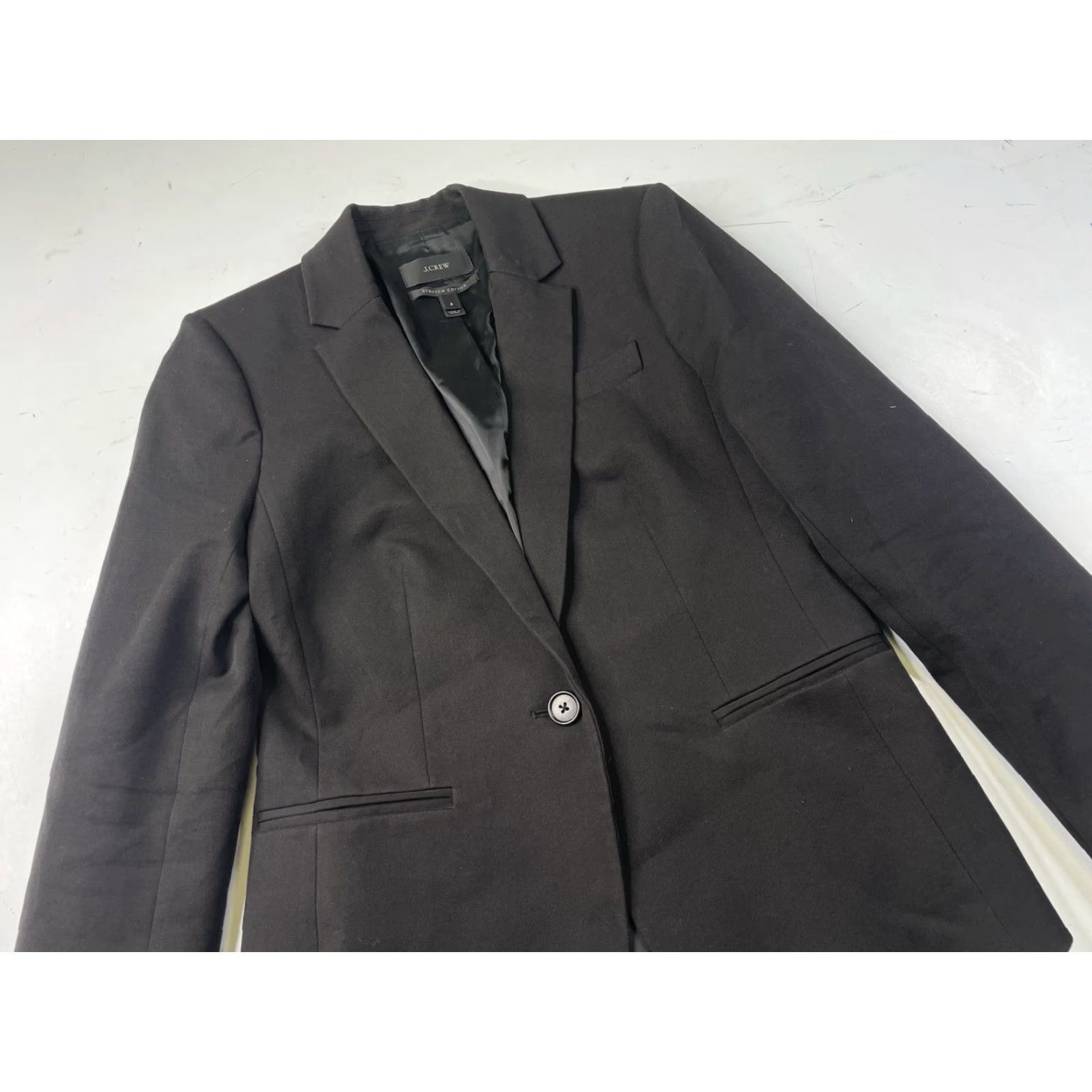 Vintage J CREW Blazer Women Size 6 Black Two-way Stretch Cotton Blend G0746 Size M / US 6-8 / IT 42-44 - 2 Thumbnail