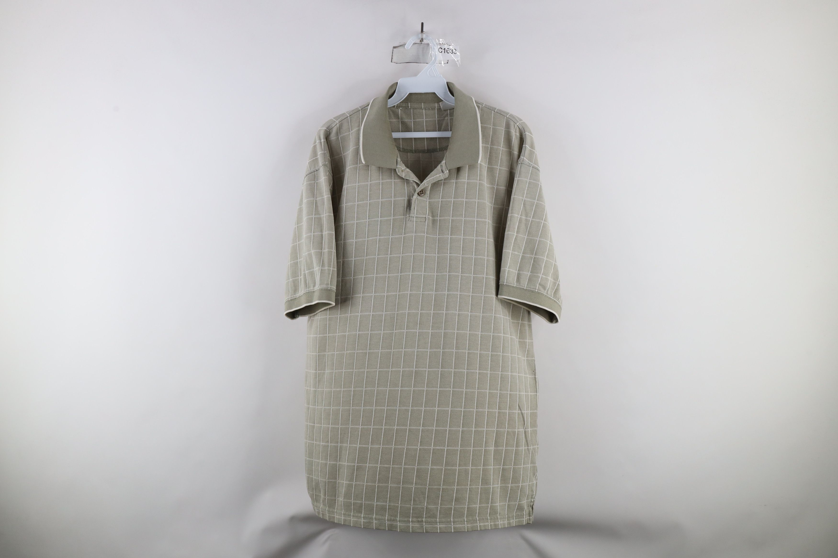 Vintage Vintage 90s Streetwear Knit Collared Polo Shirt Checkered Size US L / EU 52-54 / 3 - 1 Thumbnail