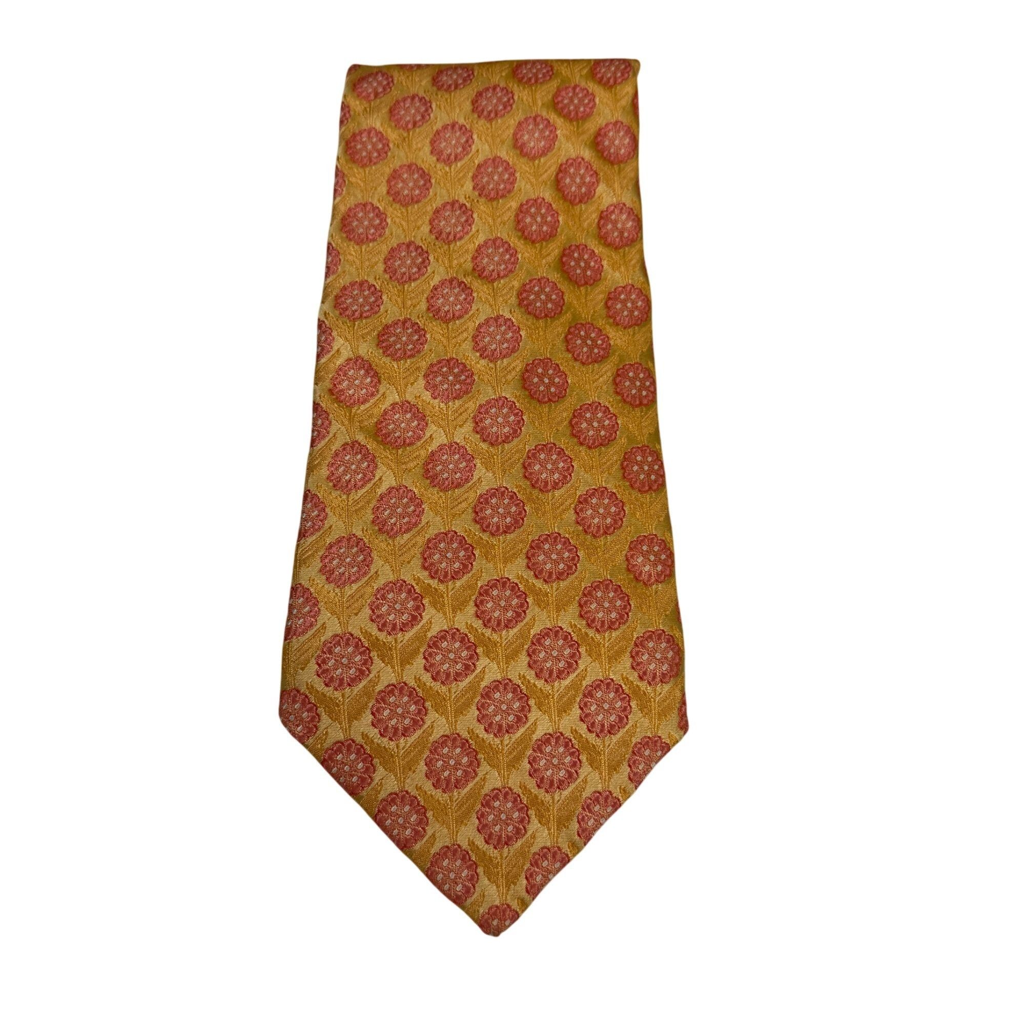 Ike Behar IKE Behar New York Silk Floral Pattern Necktie Hand-Tailored Size ONE SIZE - 8 Thumbnail