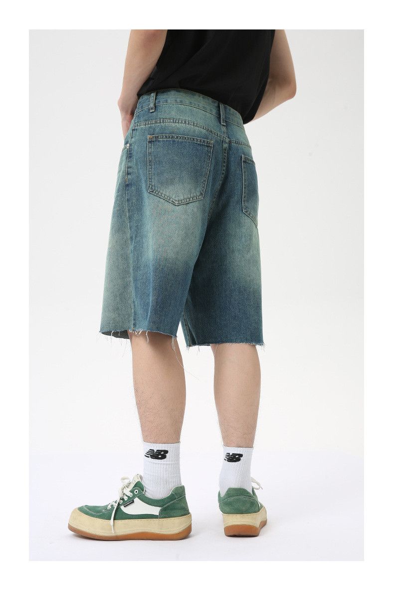 Vintage Men's Retro Distressed Raw-Hem Casual Denim Shorts Size US 32 / EU 48 - 5 Thumbnail
