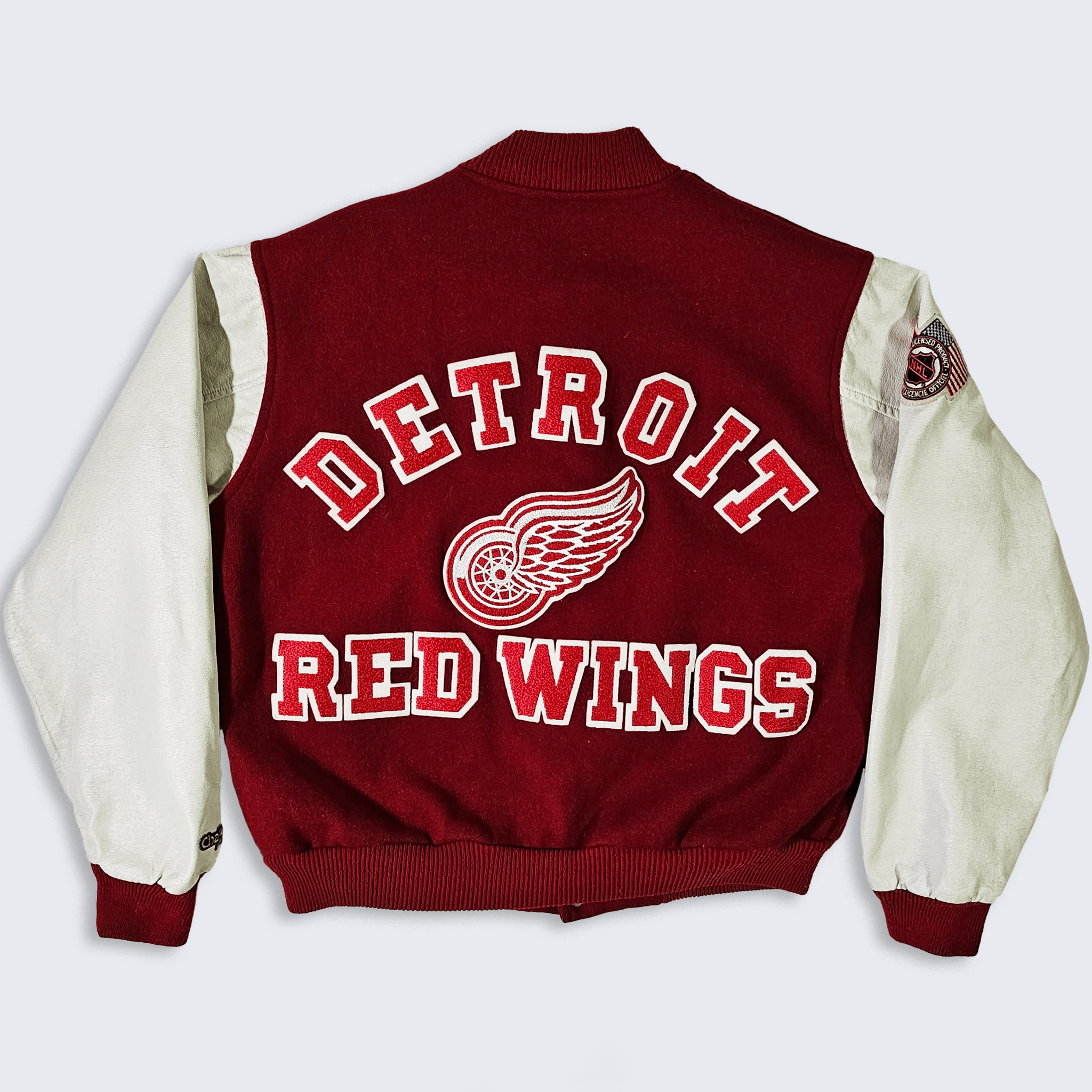 NHL Detroit Red Wings Vintage 80s Chalk Line Varsity Jacket Size US L / EU 52-54 / 3 - 1 Thumbnail