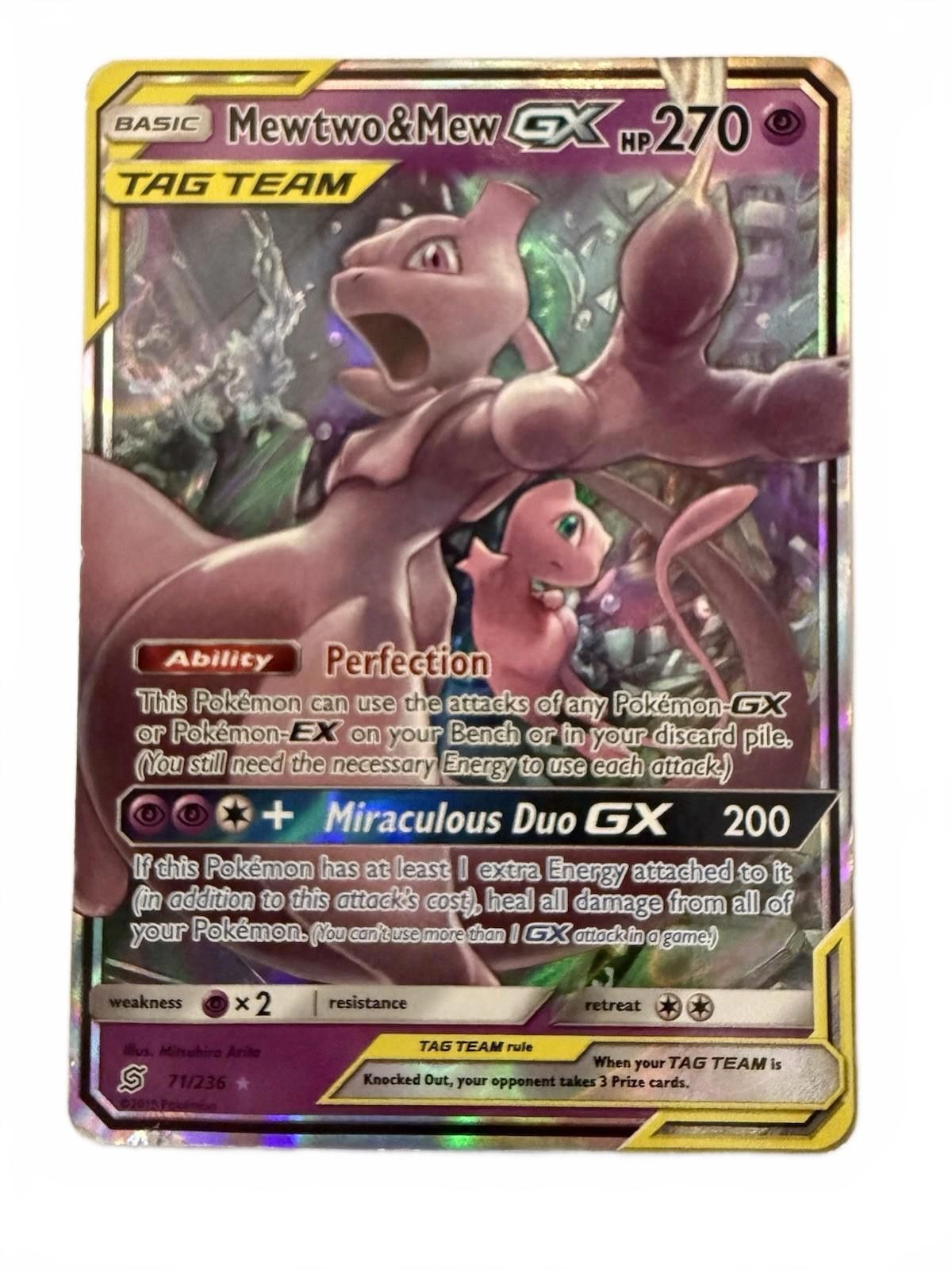 Pokemon Mewtwo & Mew GX 71/236 Ultra Rare Holo Tag Team Pokémon Size ONE SIZE - 1 Thumbnail